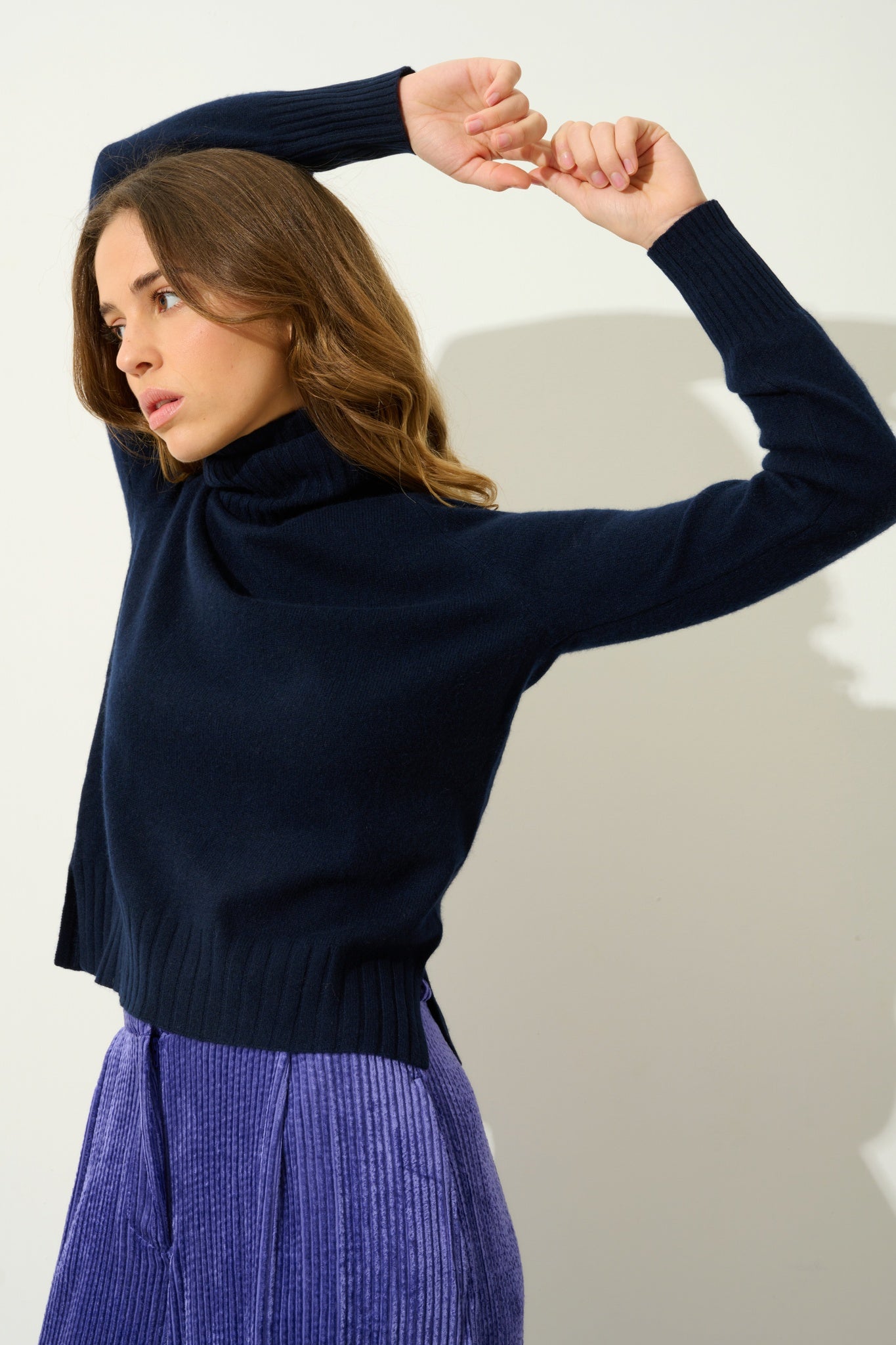 CASSY Rollkragenpullover navy 100% Kaschmir