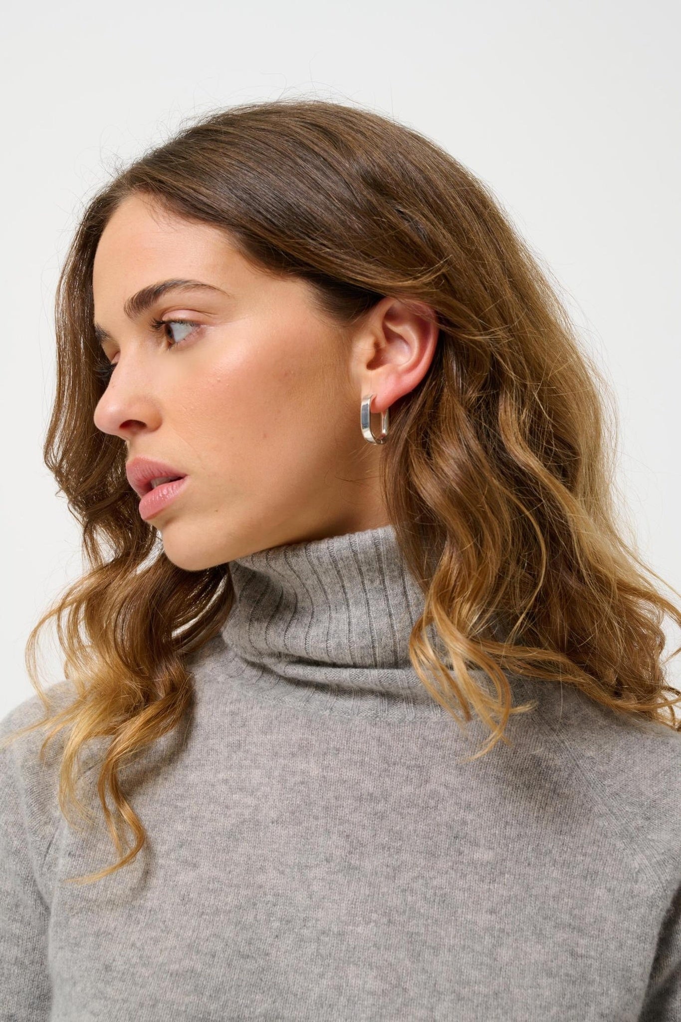 CASSY pull col roulé nuage chiné 100% cachemire