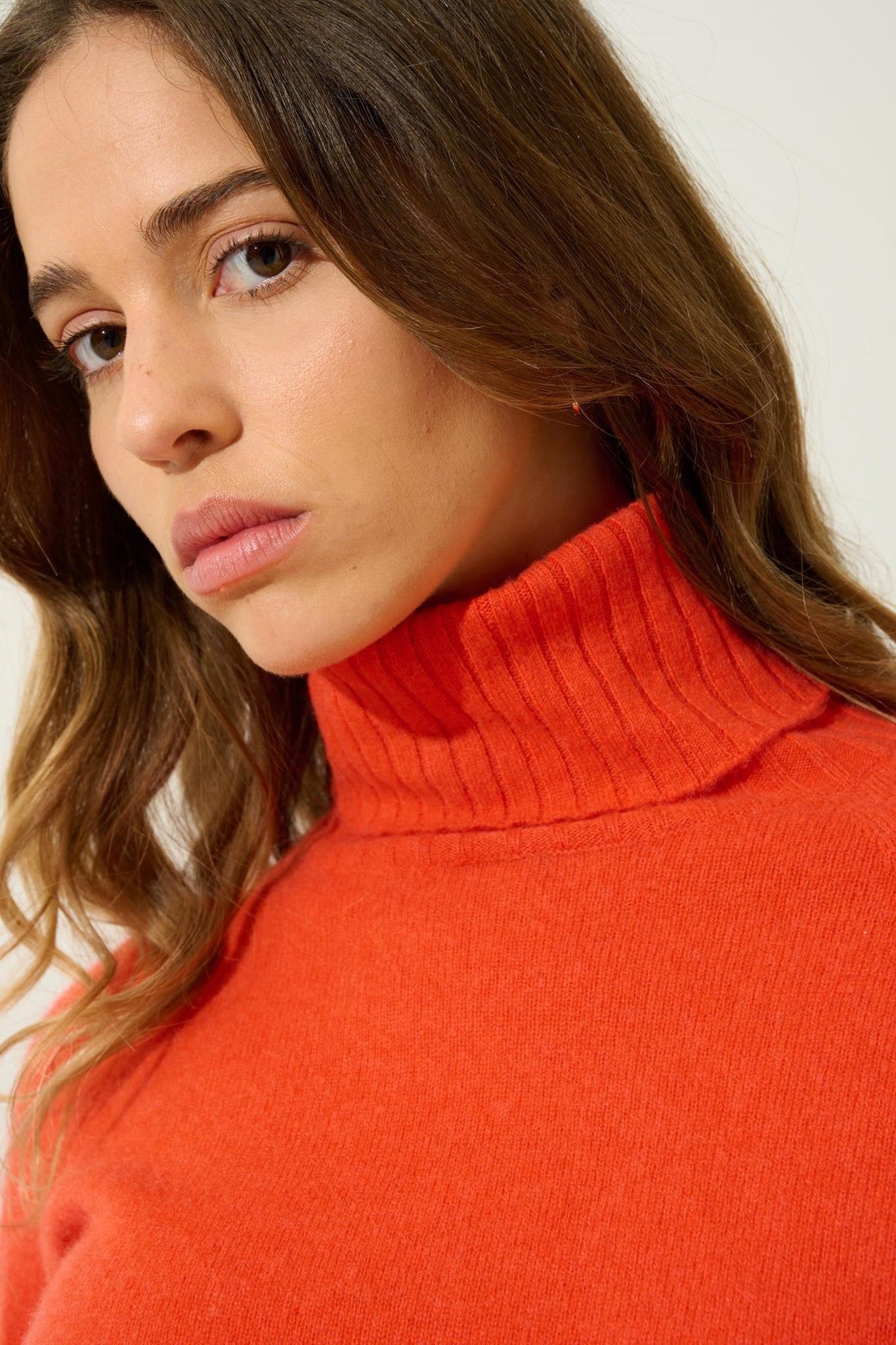 CASSY Rollkragenpullover orange 100% Kaschmir