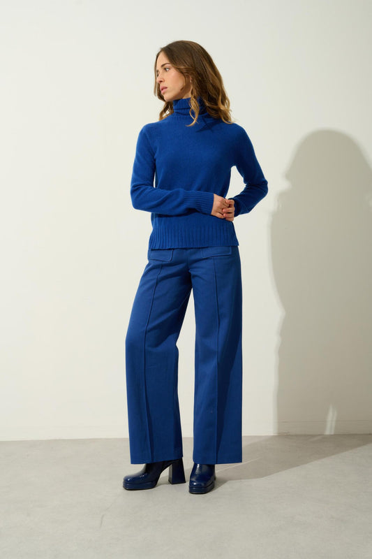CASSY ultramarine turtleneck sweater 100% cashmere