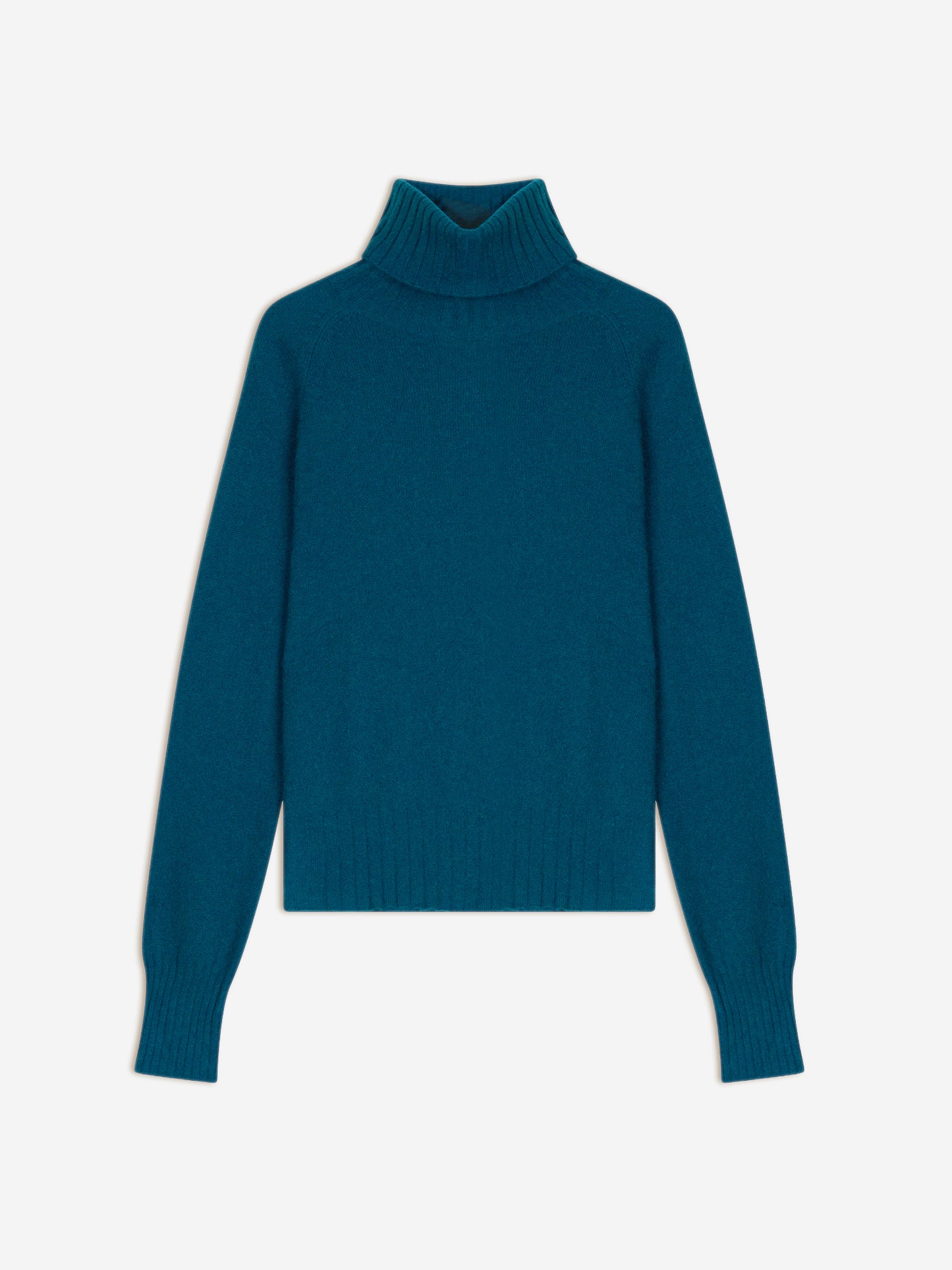 CASSY pull col roulé paon 100% cachemire