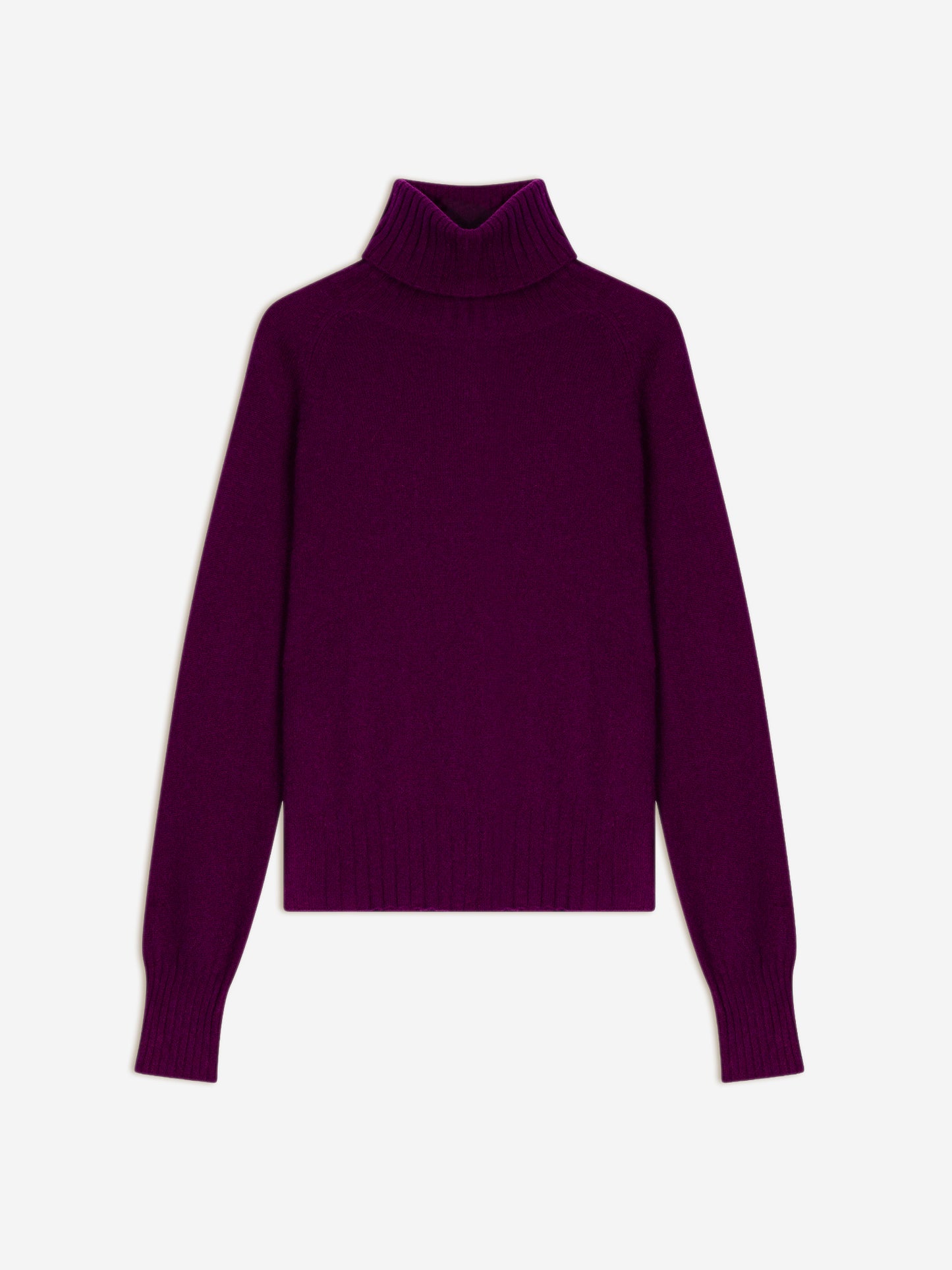 CASSY pull col roulé prune 100% cachemire