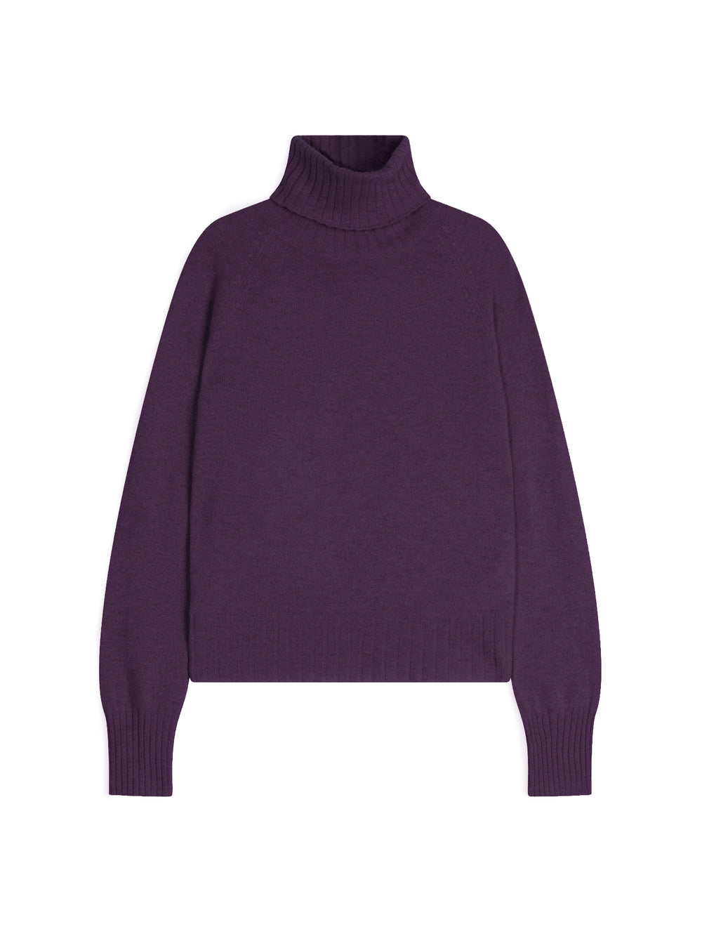 CASSY pull col roulé violet chiné 100% cachemire