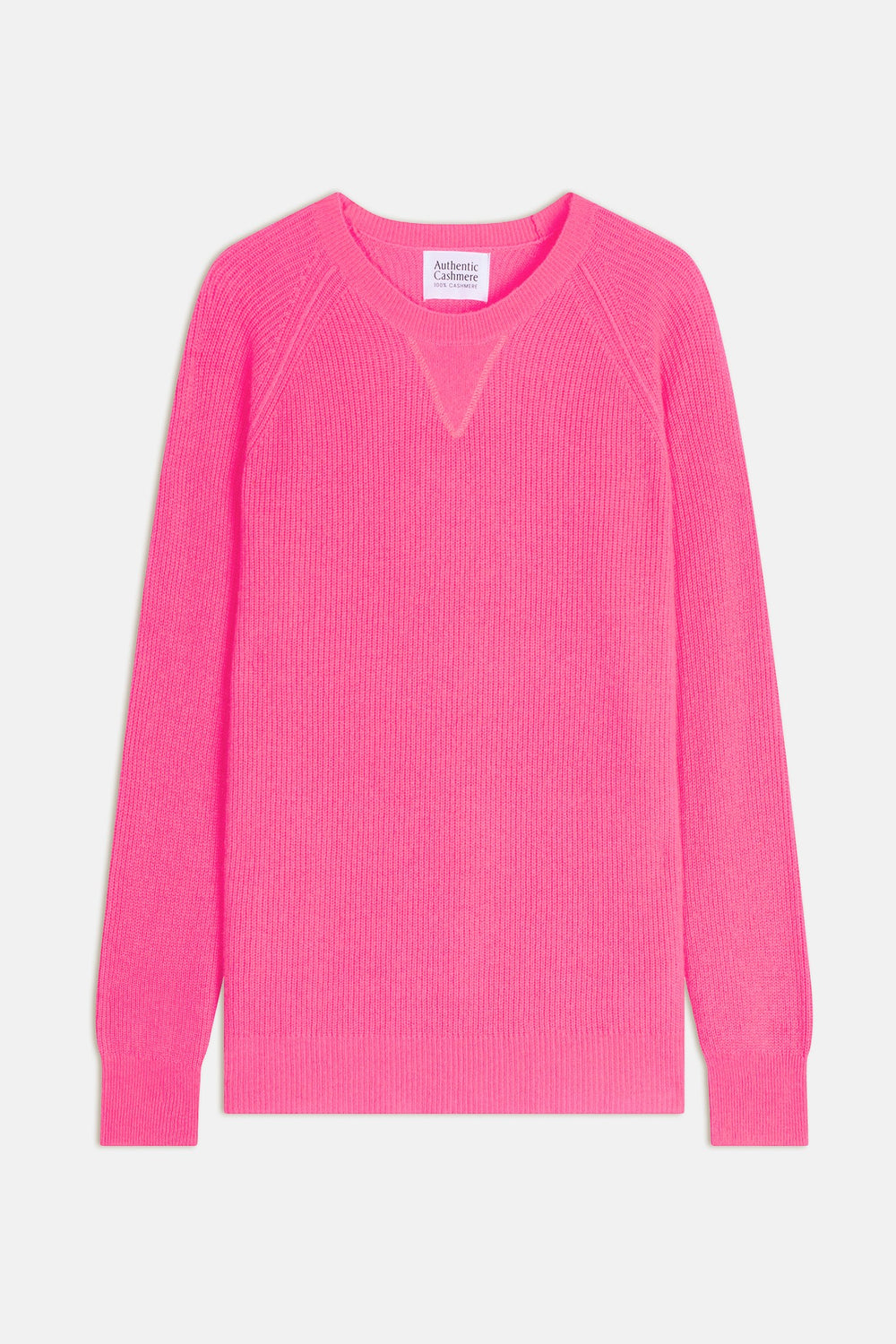 célimène pull col rond rose fluo 100% cachemire