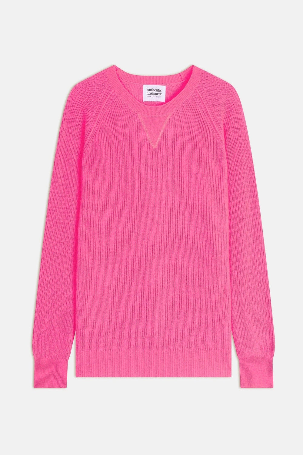 célimène pull col rond rose fluo 100% cachemire