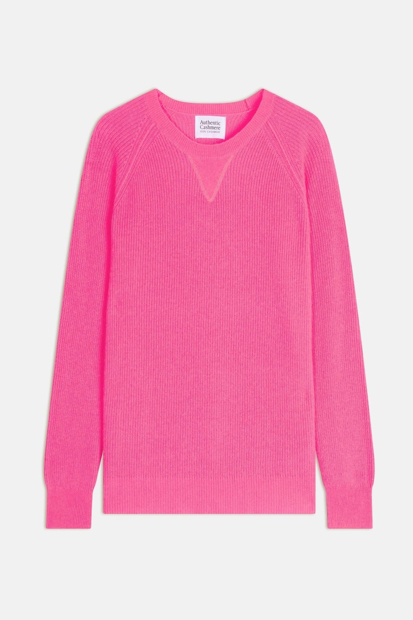 célimène pull col rond rose fluo 100% cachemire
