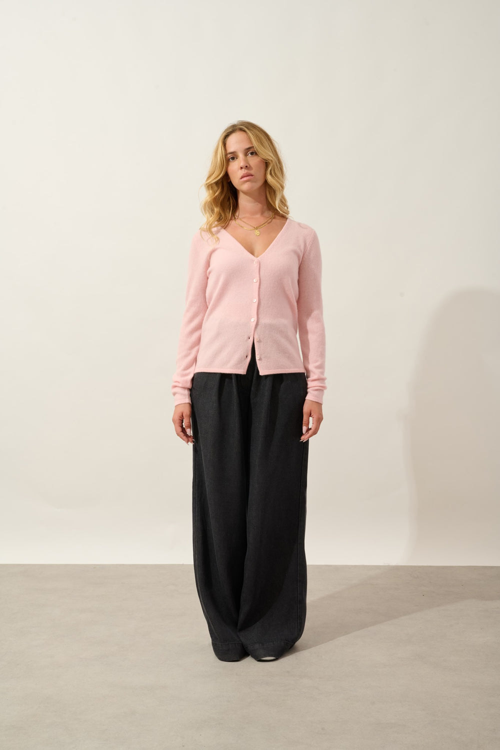 chalais cardigan col v ballerine 100% cachemire