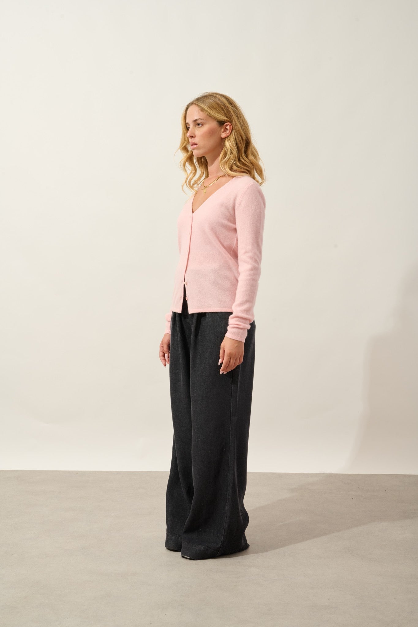 chalais cardigan col v ballerine 100% cachemire