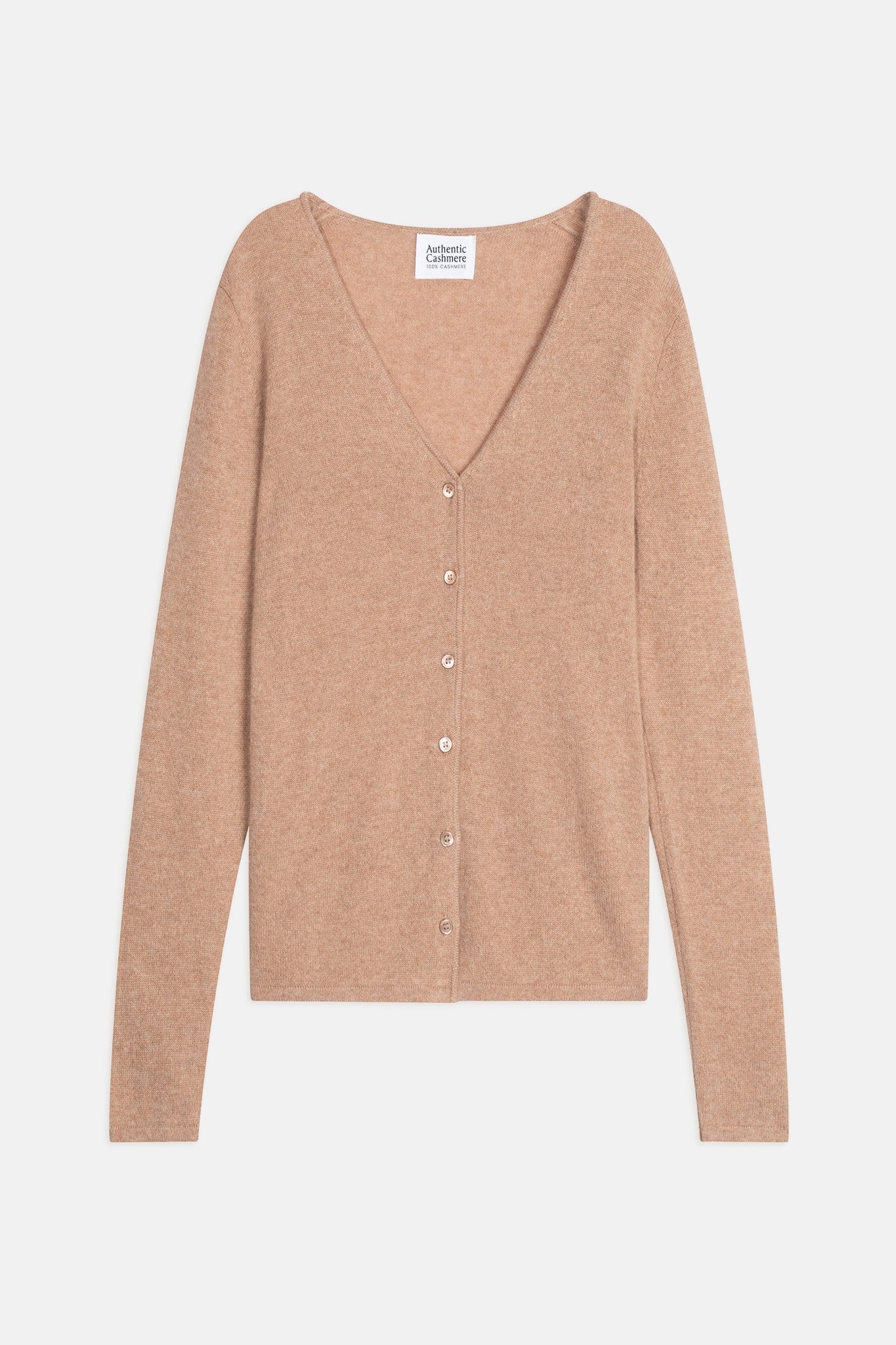 chalais cardigan col v camel chiné 100% cachemire