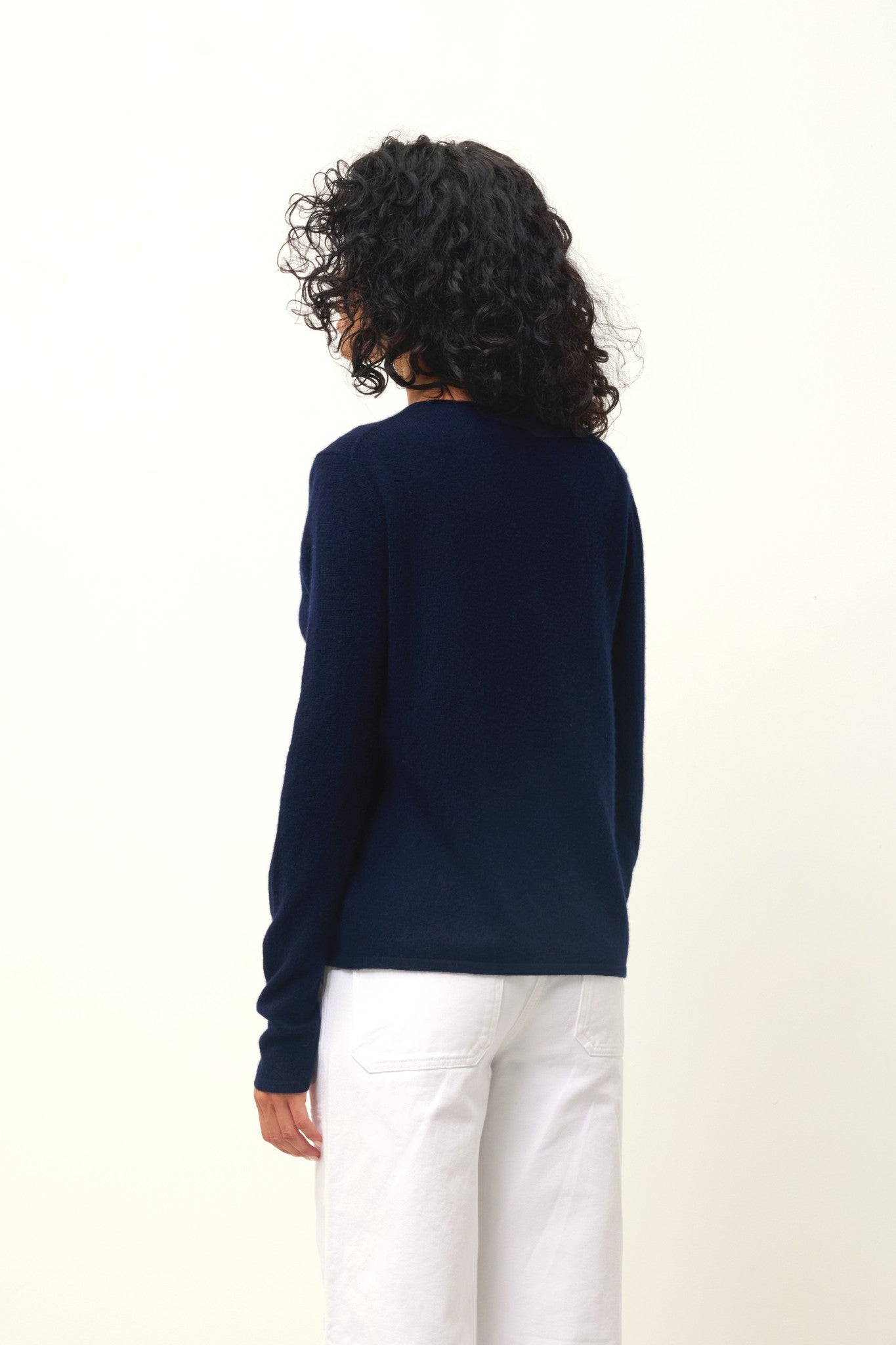 chalais cardigan col v navy 100% cachemire