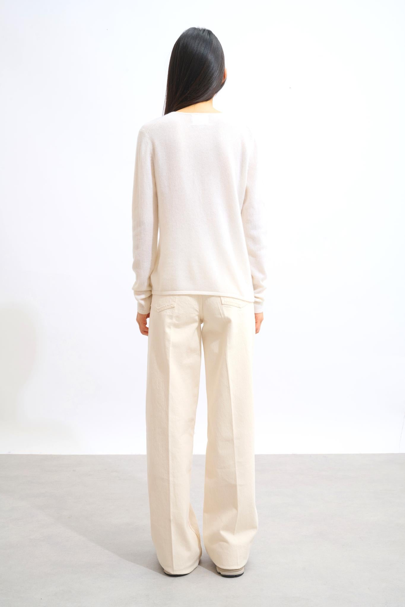 CHALAIS v-neck cardigan snow 100% cashmere