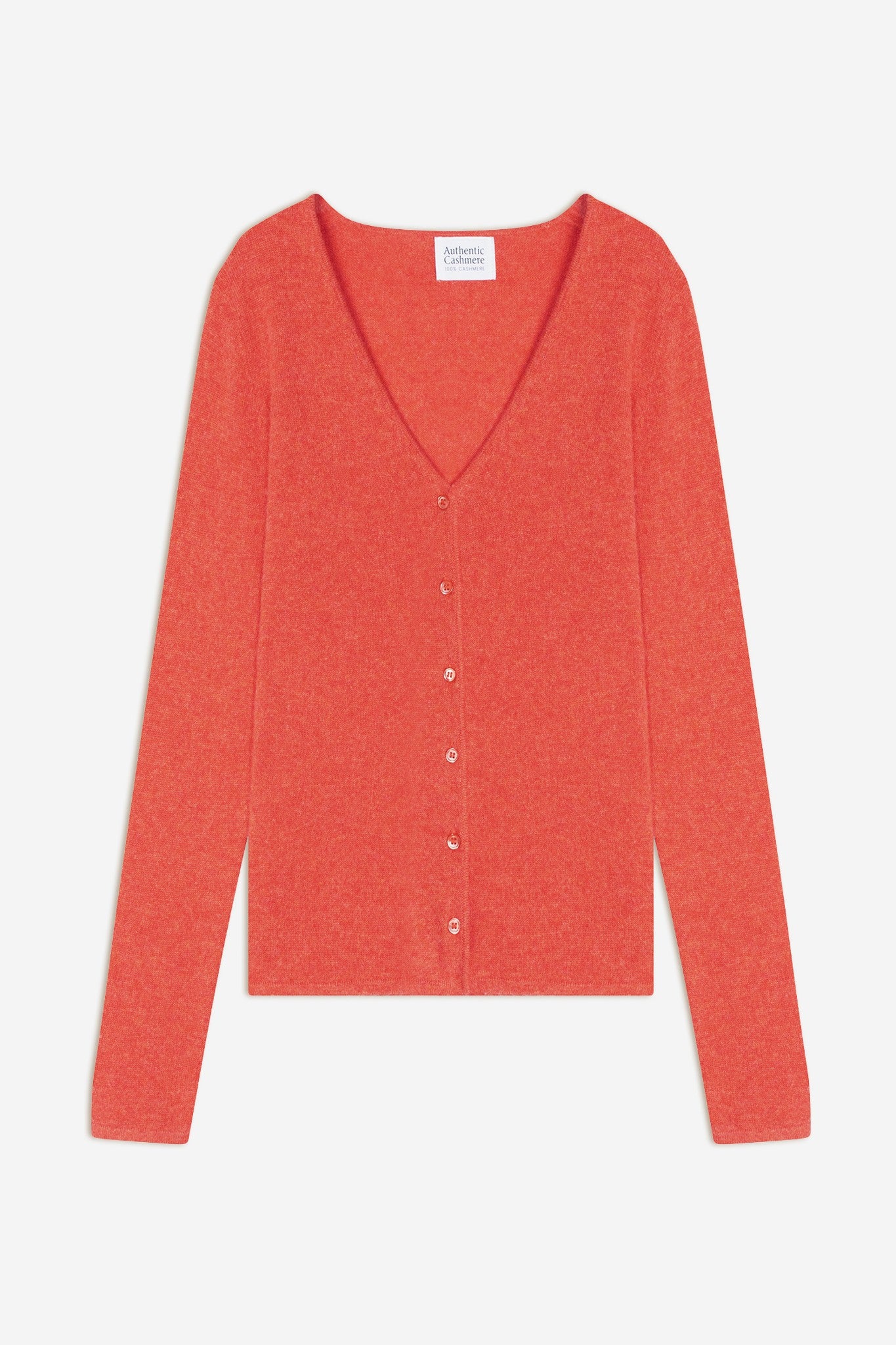 chalais cardigan col v orange chiné 100% cachemire