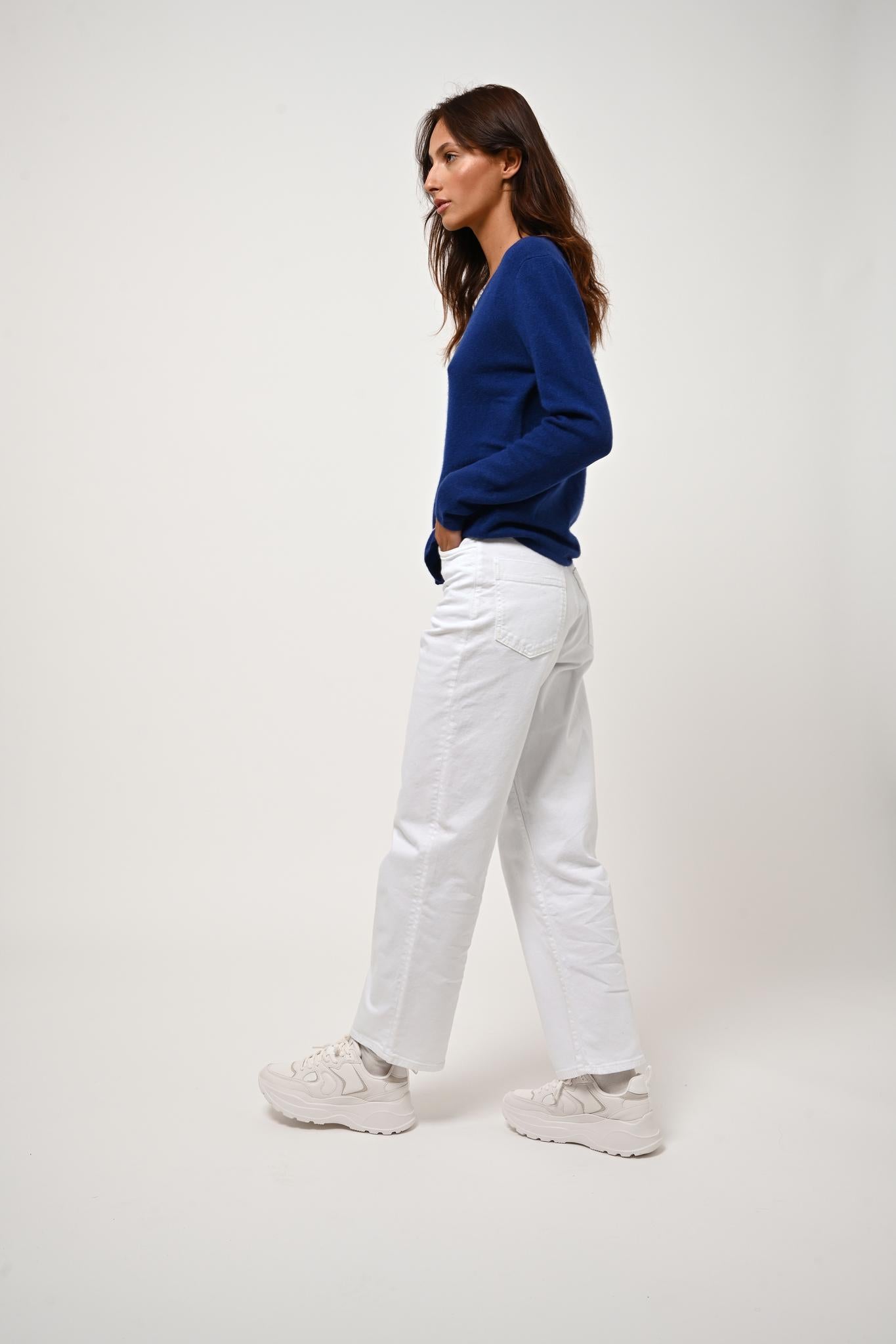 CHALAIS v-neck cardigan ultramarine 100% cashmere