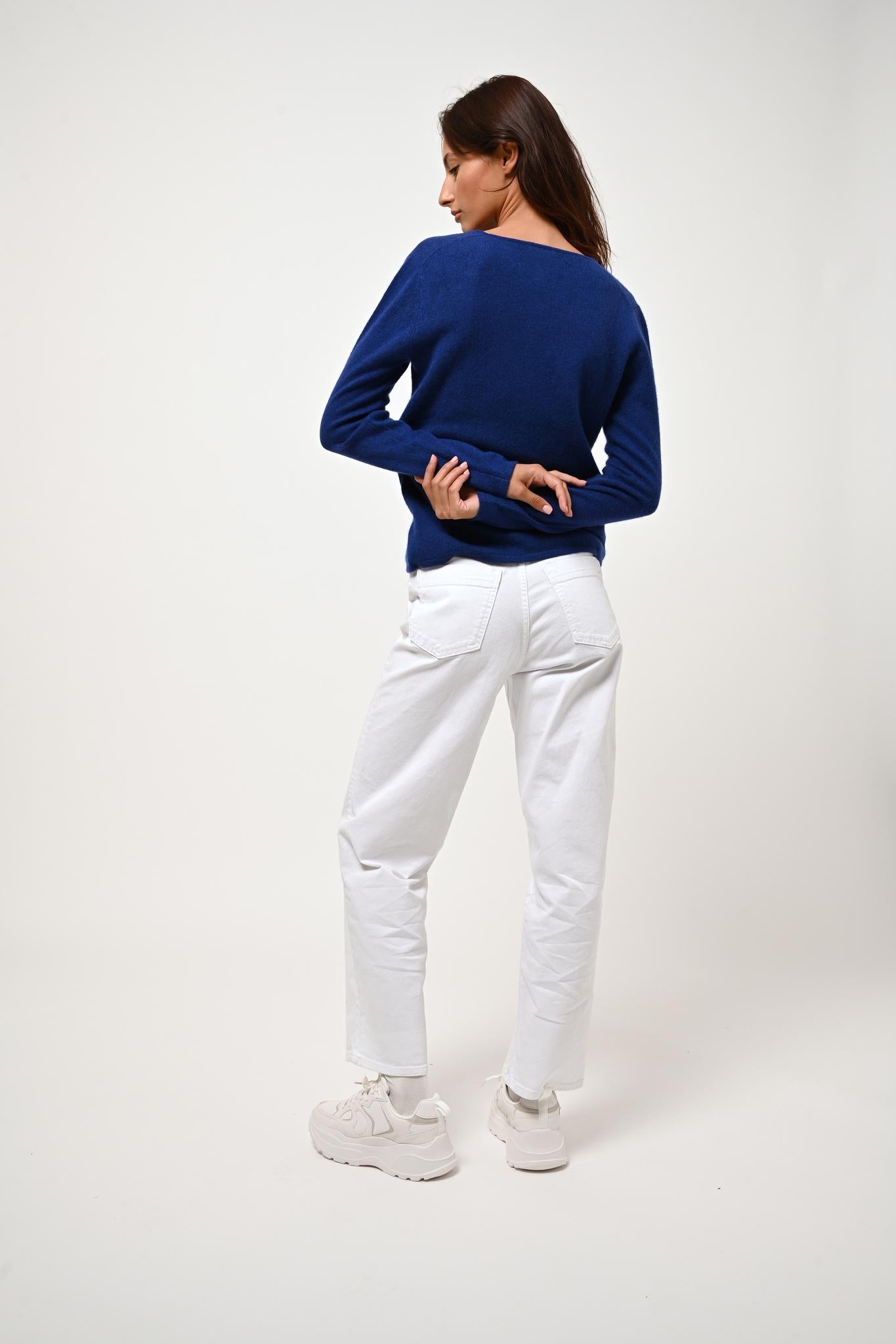 CHALAIS v-neck cardigan ultramarine 100% cashmere