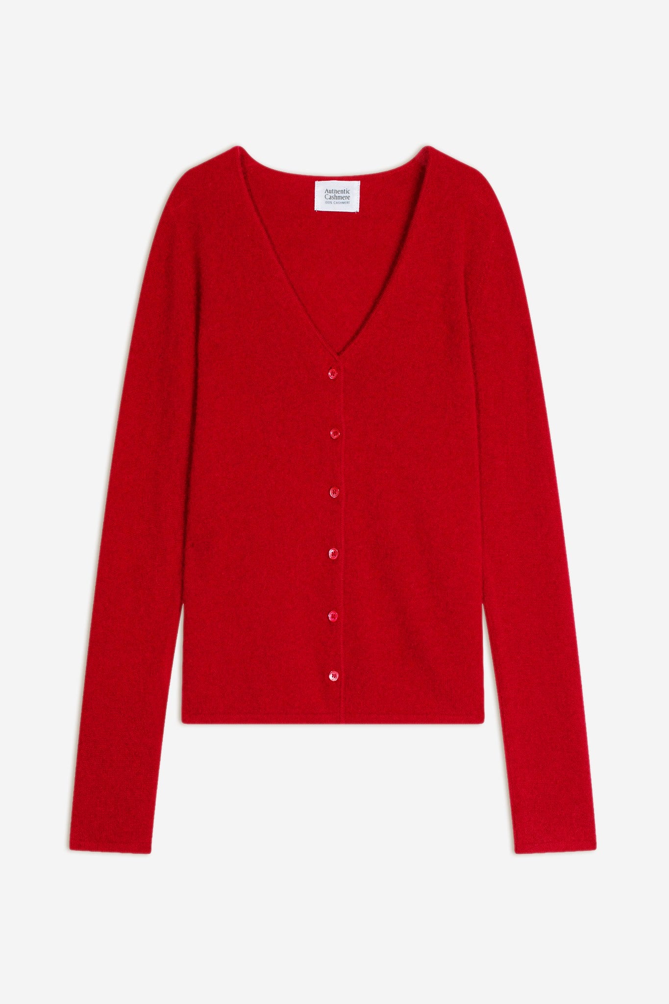 chalais cardigan col v rouge 100% cachemire