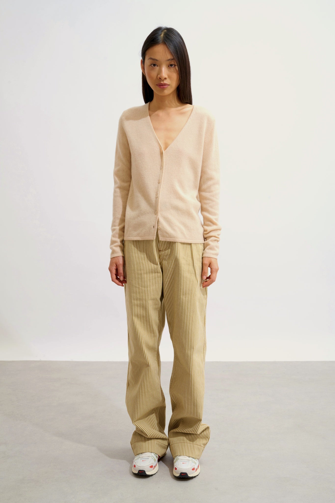 CHALAIS cardigan col v sable 100% cachemire