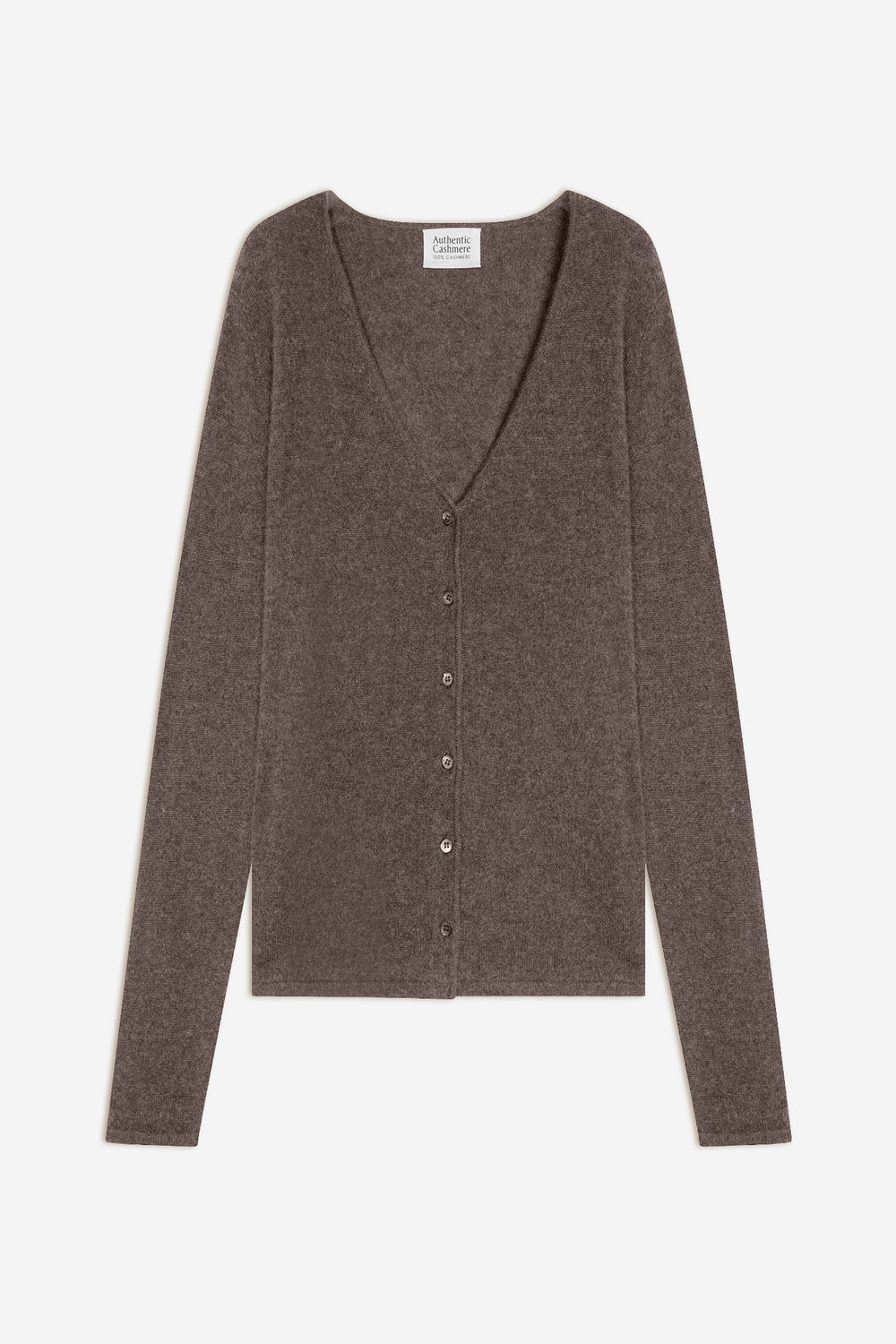 chalais cardigan col v taupe chiné 100% cachemire