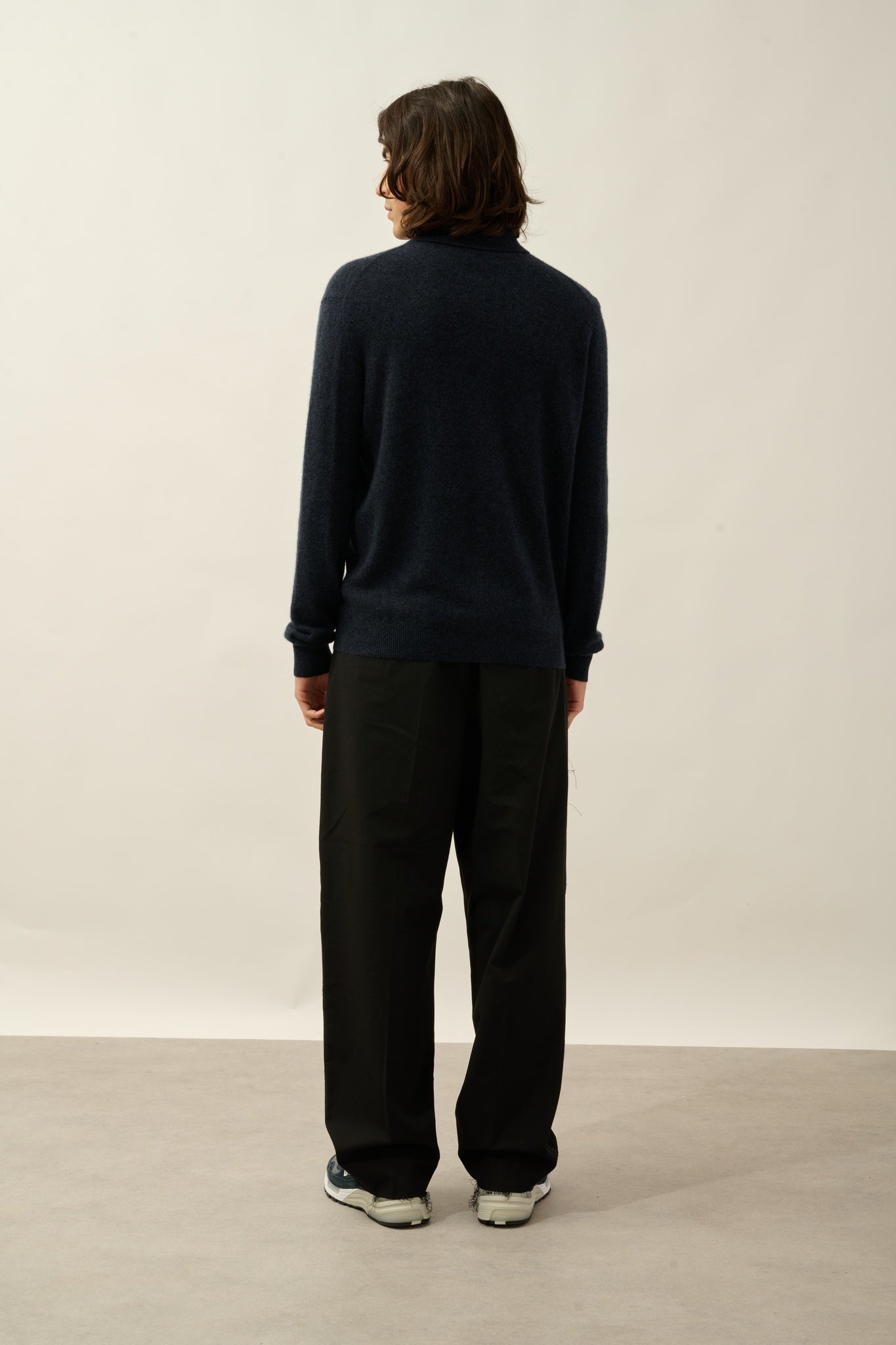 CHARVET polo manches longues caviar 100% cachemire