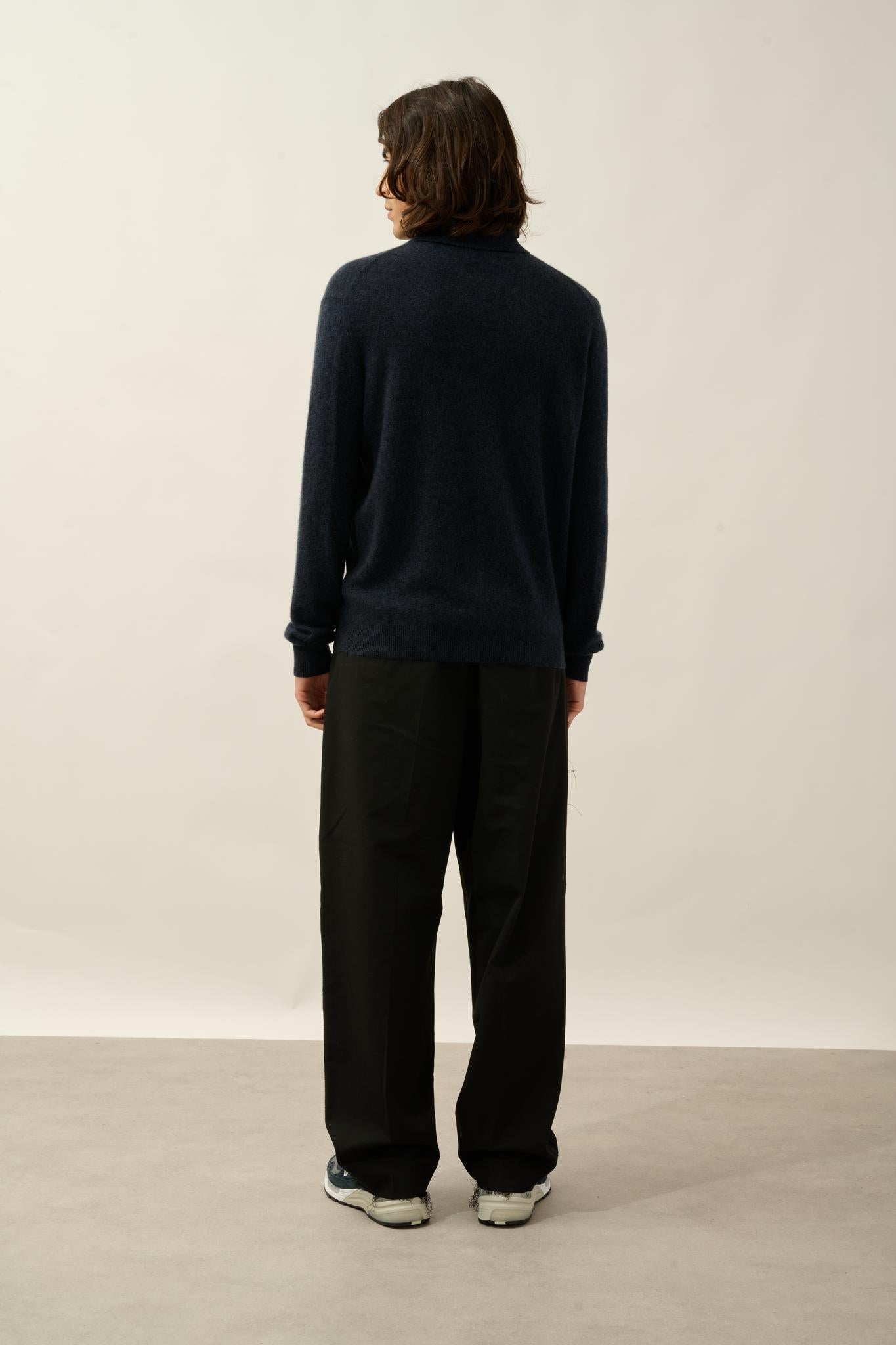 CHARVET polo manches longues caviar 100% cachemire