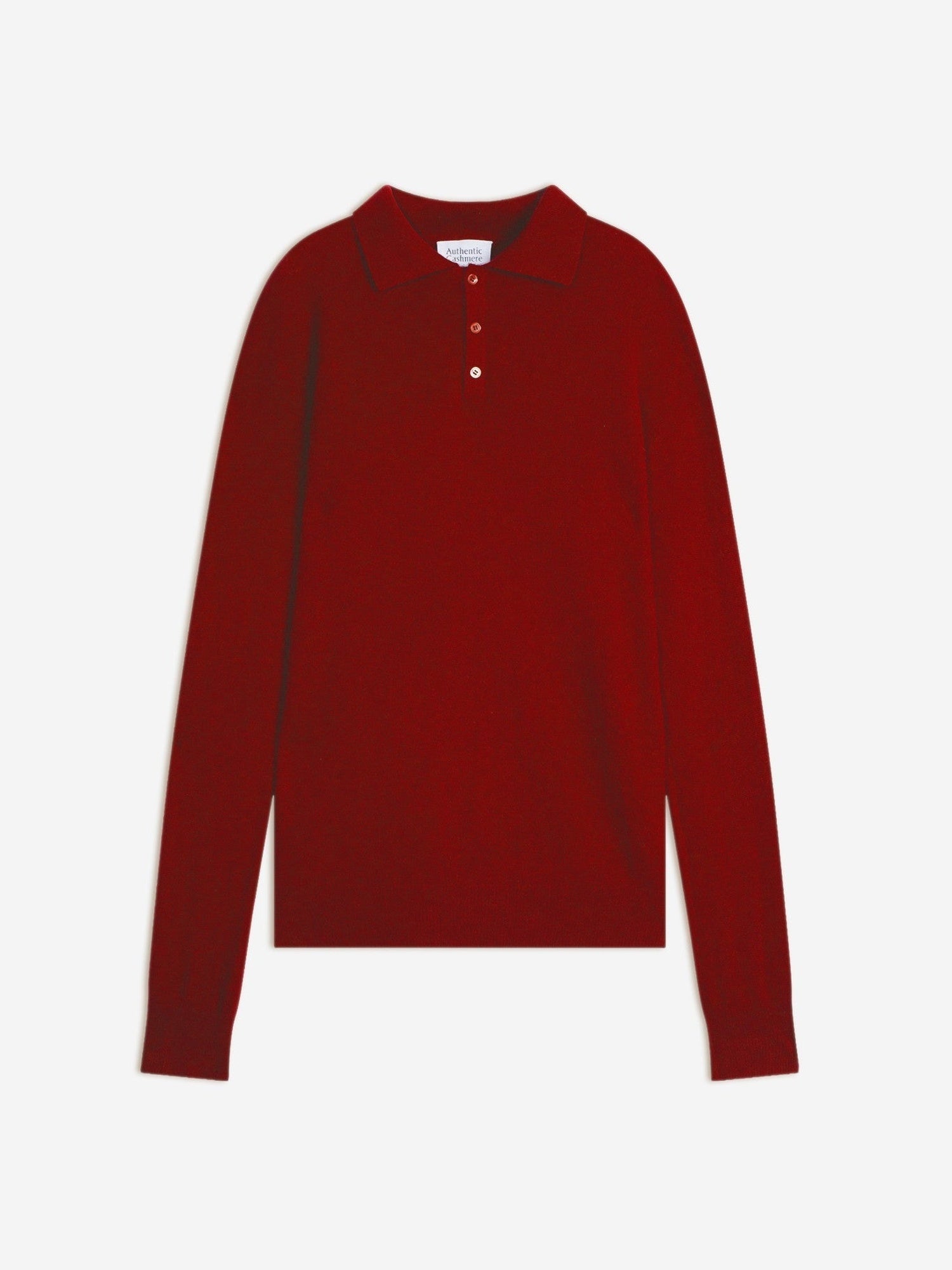 charvet polo manches longues rubis 100% cachemire