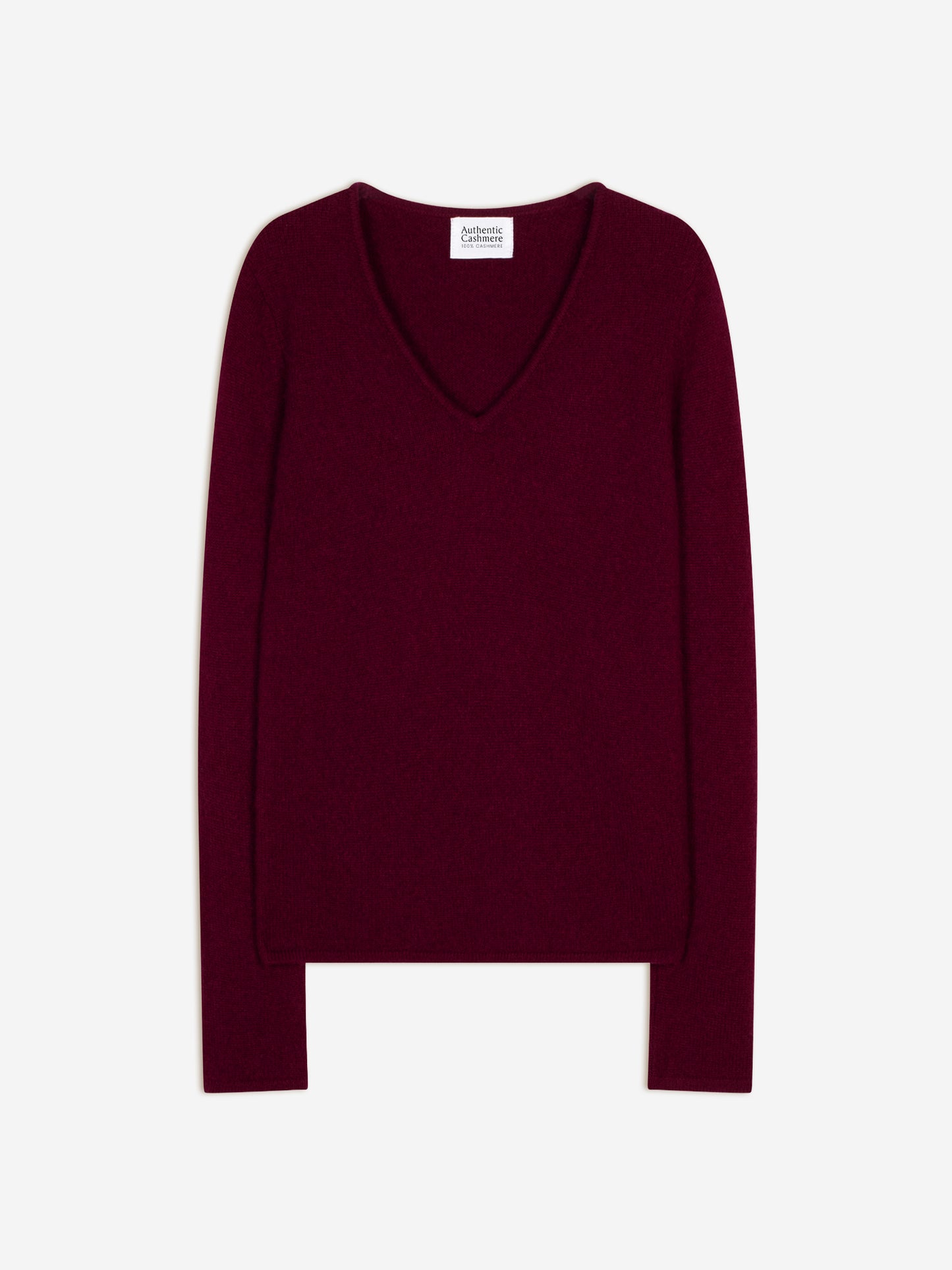 CHELSEA Pullover mit V-Ausschnitt 4-fädig bordeauxrot 100% Kaschmir