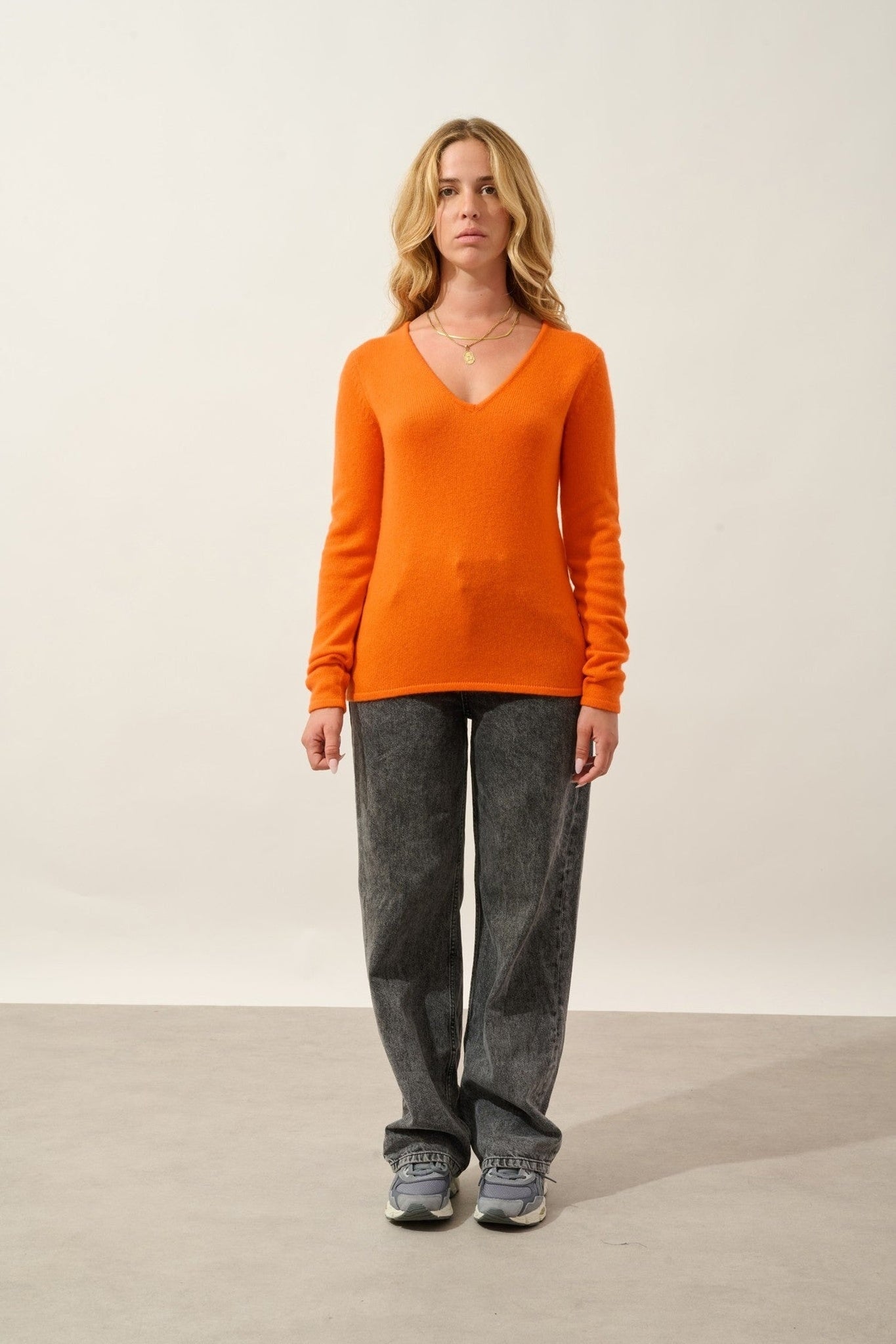 chelsea pull col v 4 fils carotte 100% cachemire