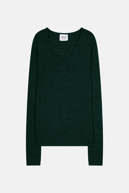 CHELSEA v-neck sweater 4 threads cypress 100% cashmere