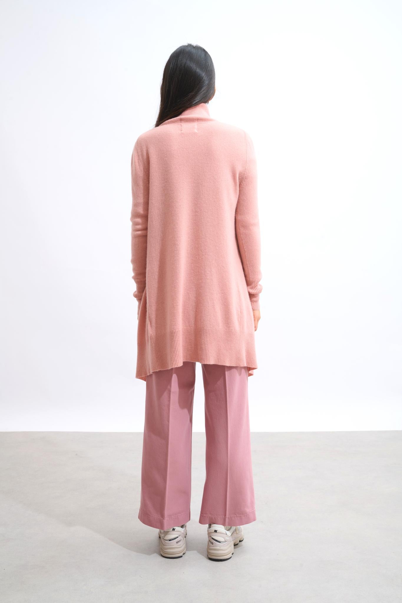 CHÉSERY rosewood long jacket 100% cashmere