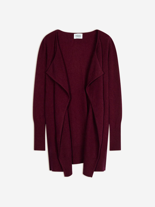 CHÉSERY veste longue bordeaux 100% cachemire