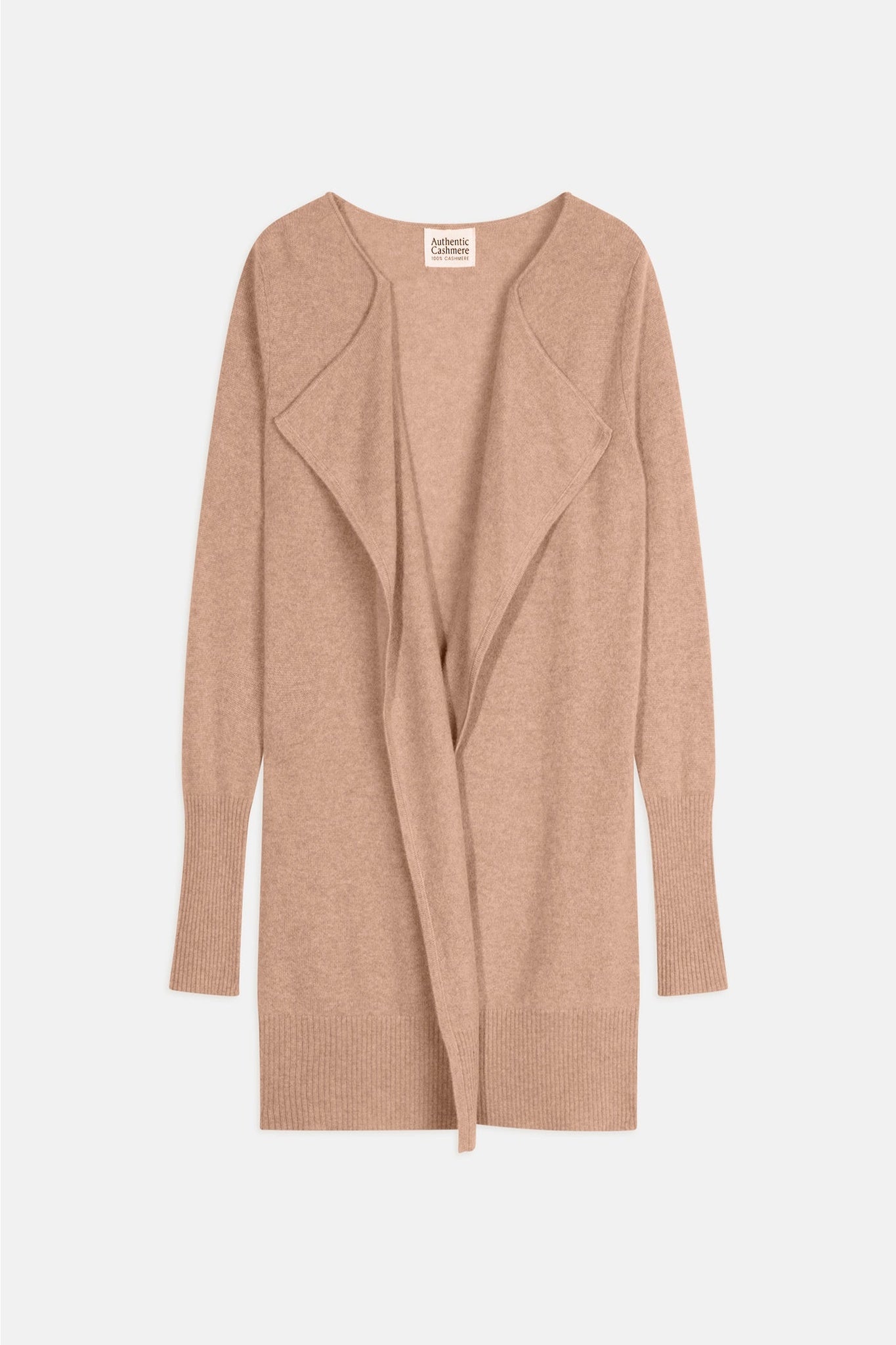 CHÉSERY lange Jacke camel meliert 100% Kaschmir