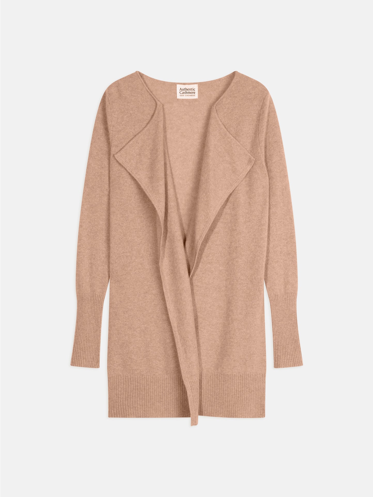 CHÉSERY lange Jacke camel meliert 100% Kaschmir