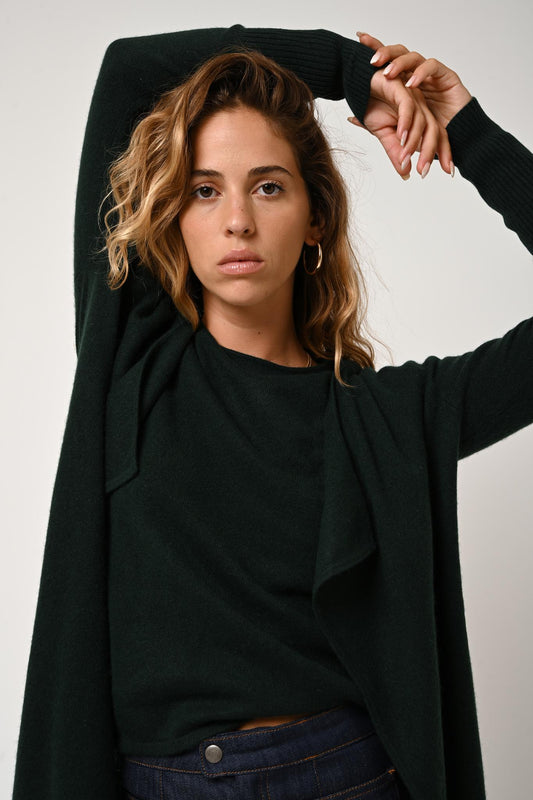 CHÉSERY long jacket cypress 100% cashmere