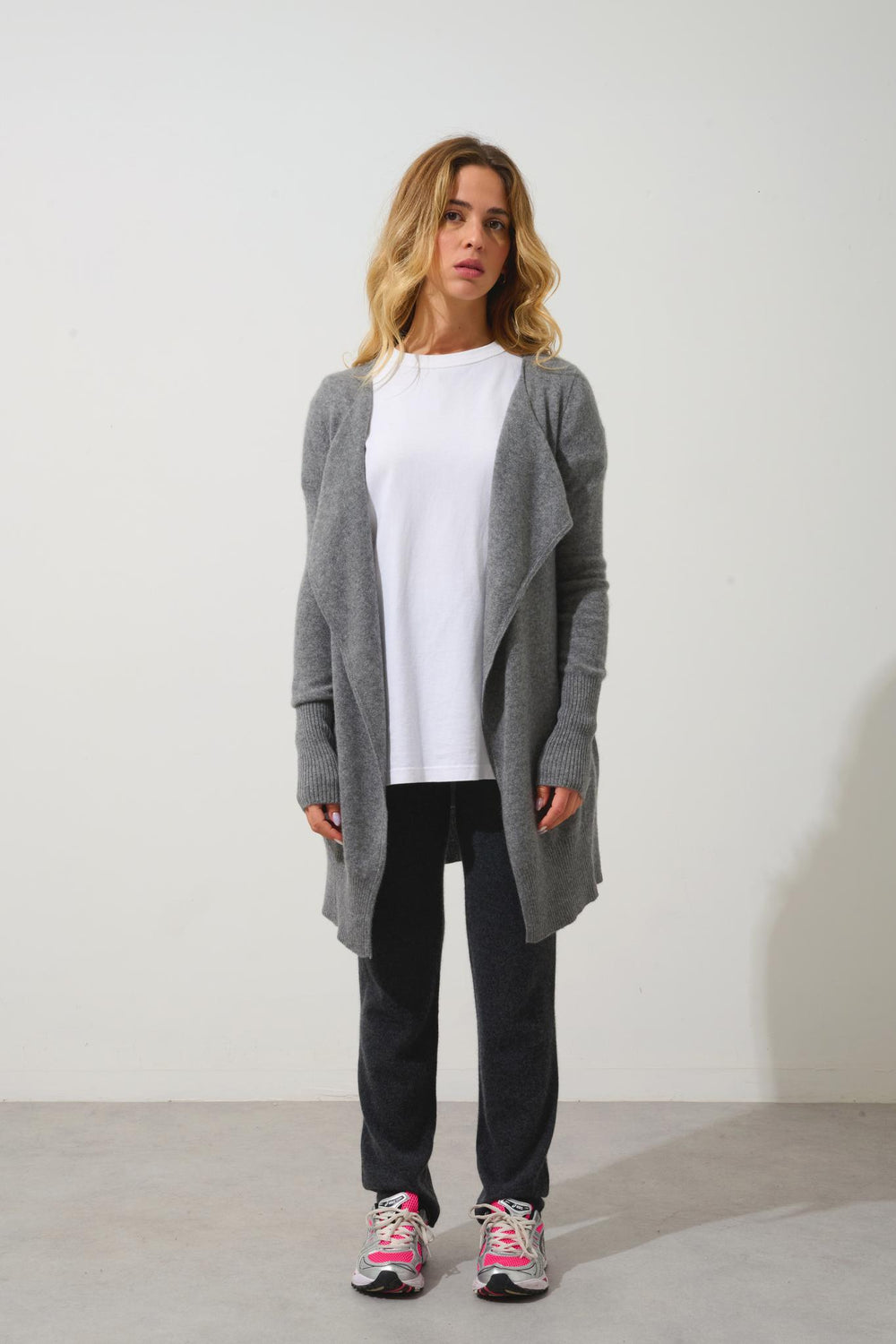 CHÉSERY long jacket mottled flannel 100% cashmere