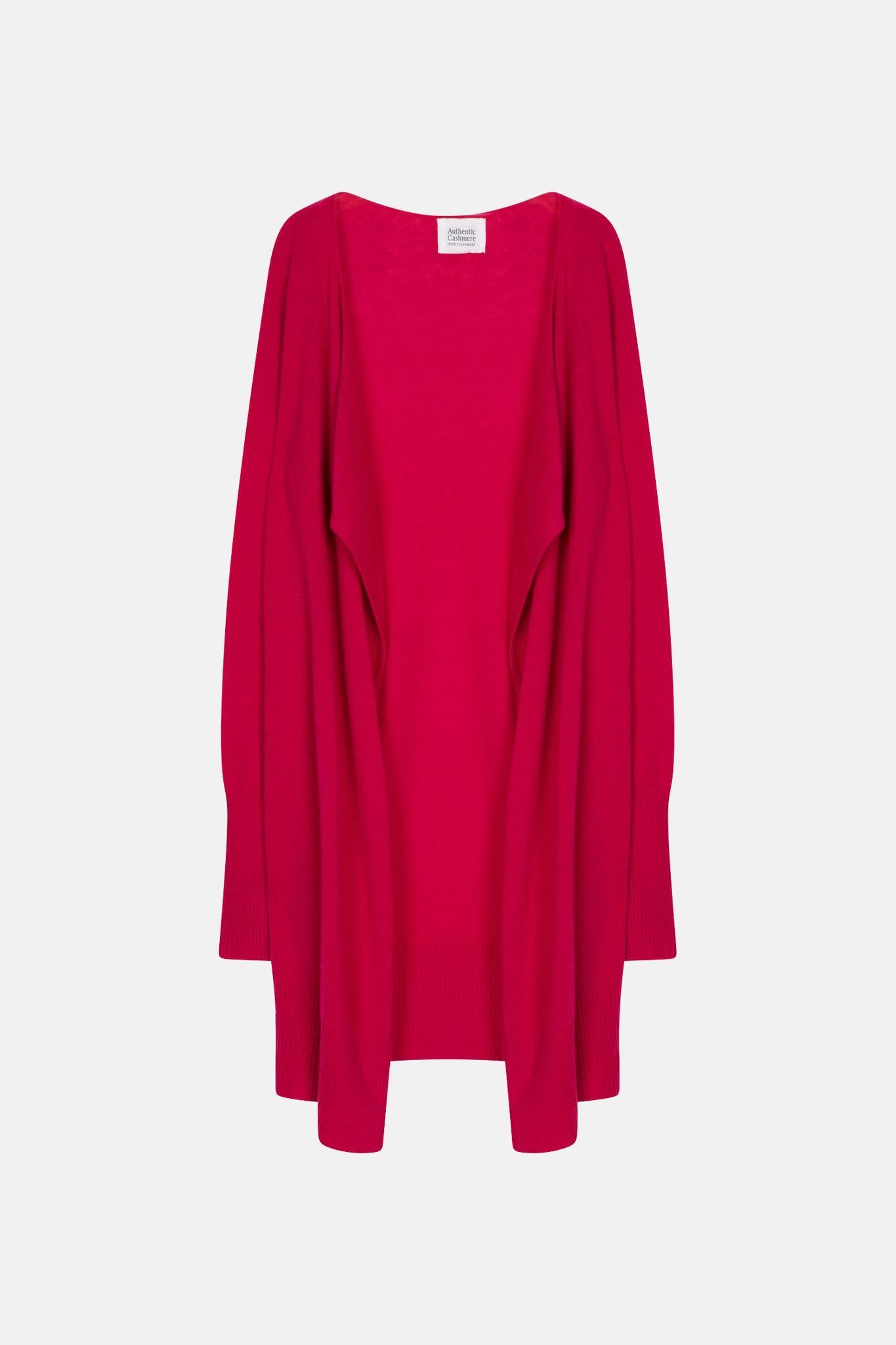 CHÉSERY fuchsia long jacket 100% cashmere