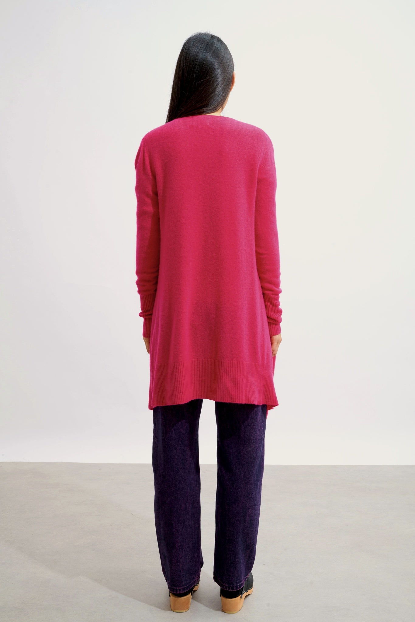 CHÉSERY lange Jacke fuchsia 100% Kaschmir