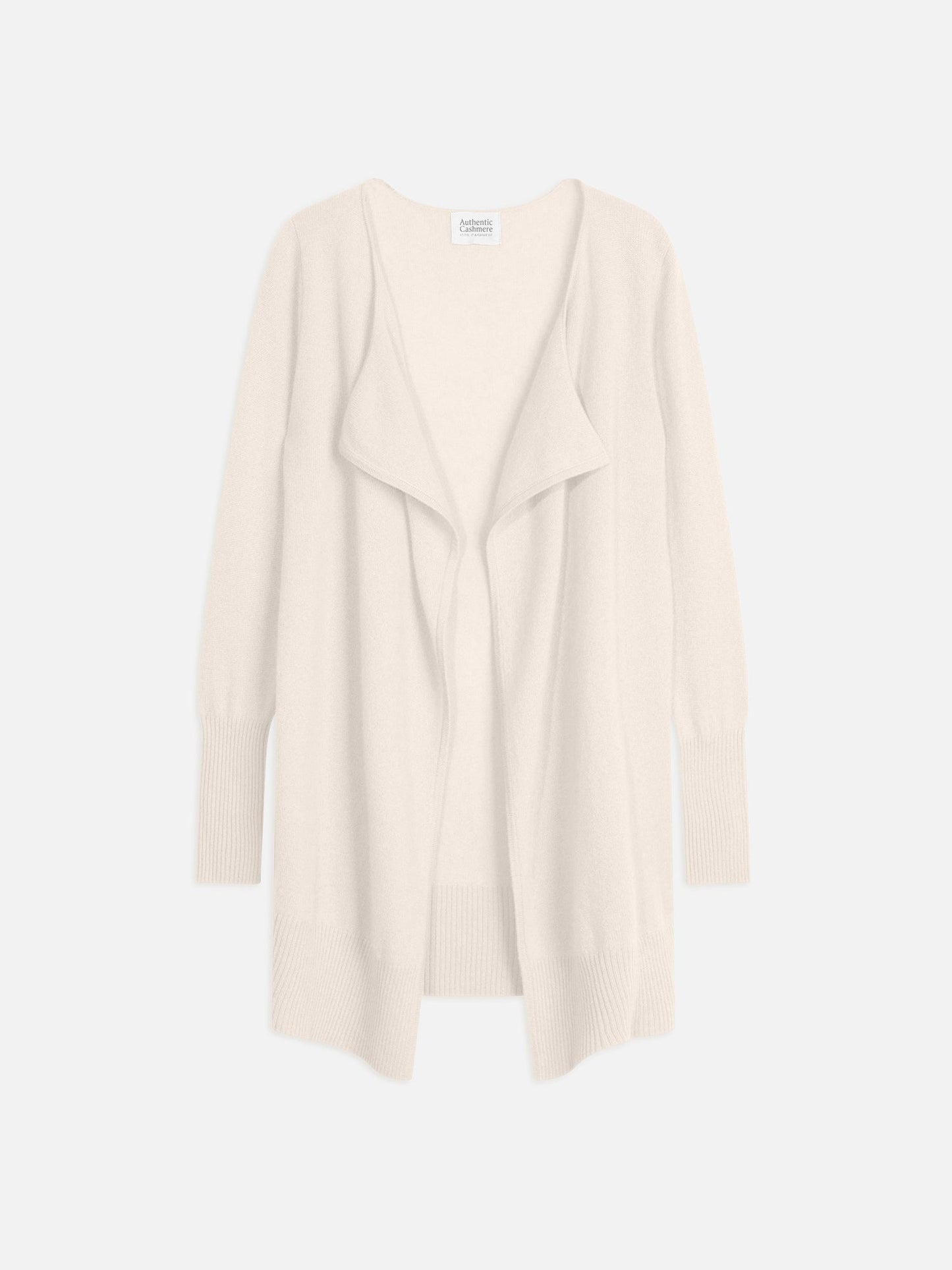 CHÉSERY lange Elfenbeinjacke aus 100% Kaschmir