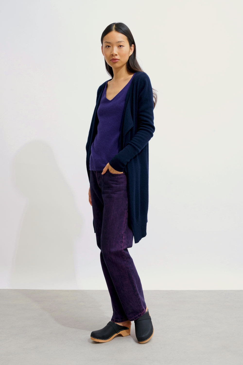 CHÉSERY Longjacke navy 100% Kaschmir