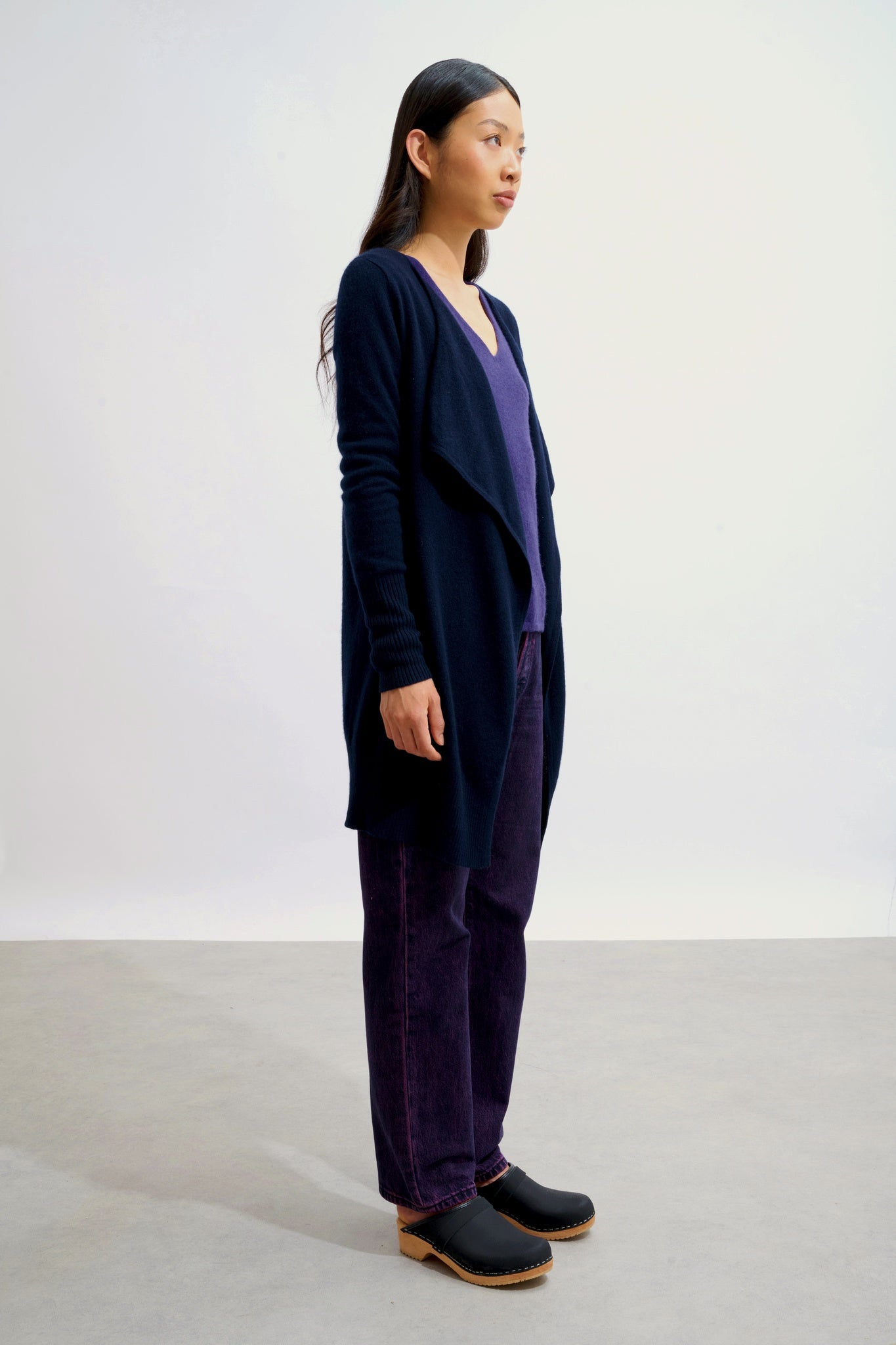 CHÉSERY Longjacke navy 100% Kaschmir