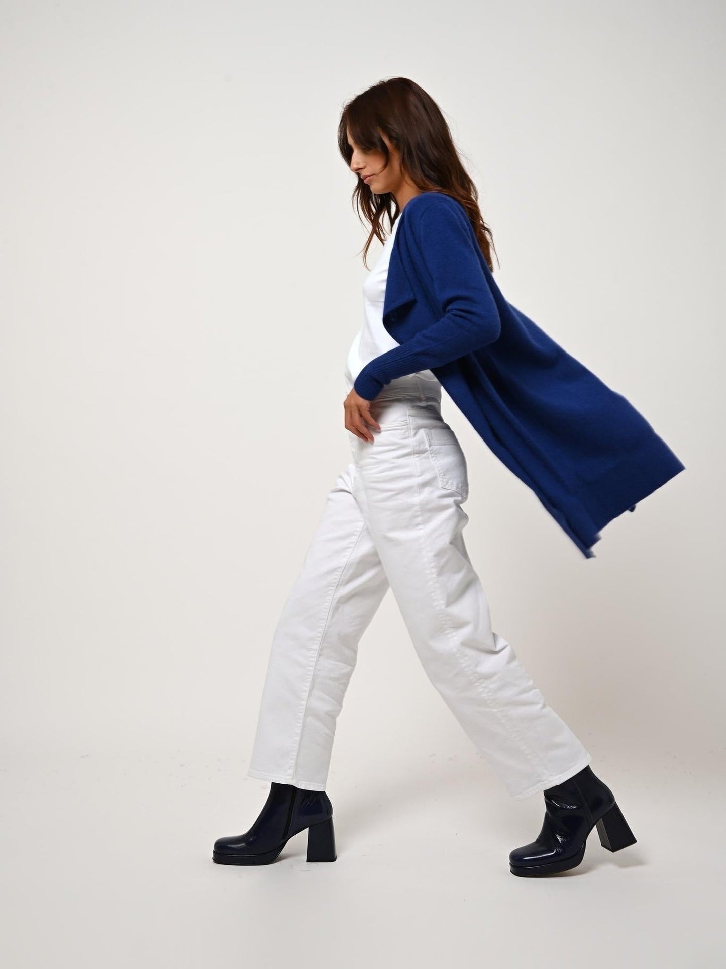 CHÉSERY ultramarine long jacket 100% cashmere