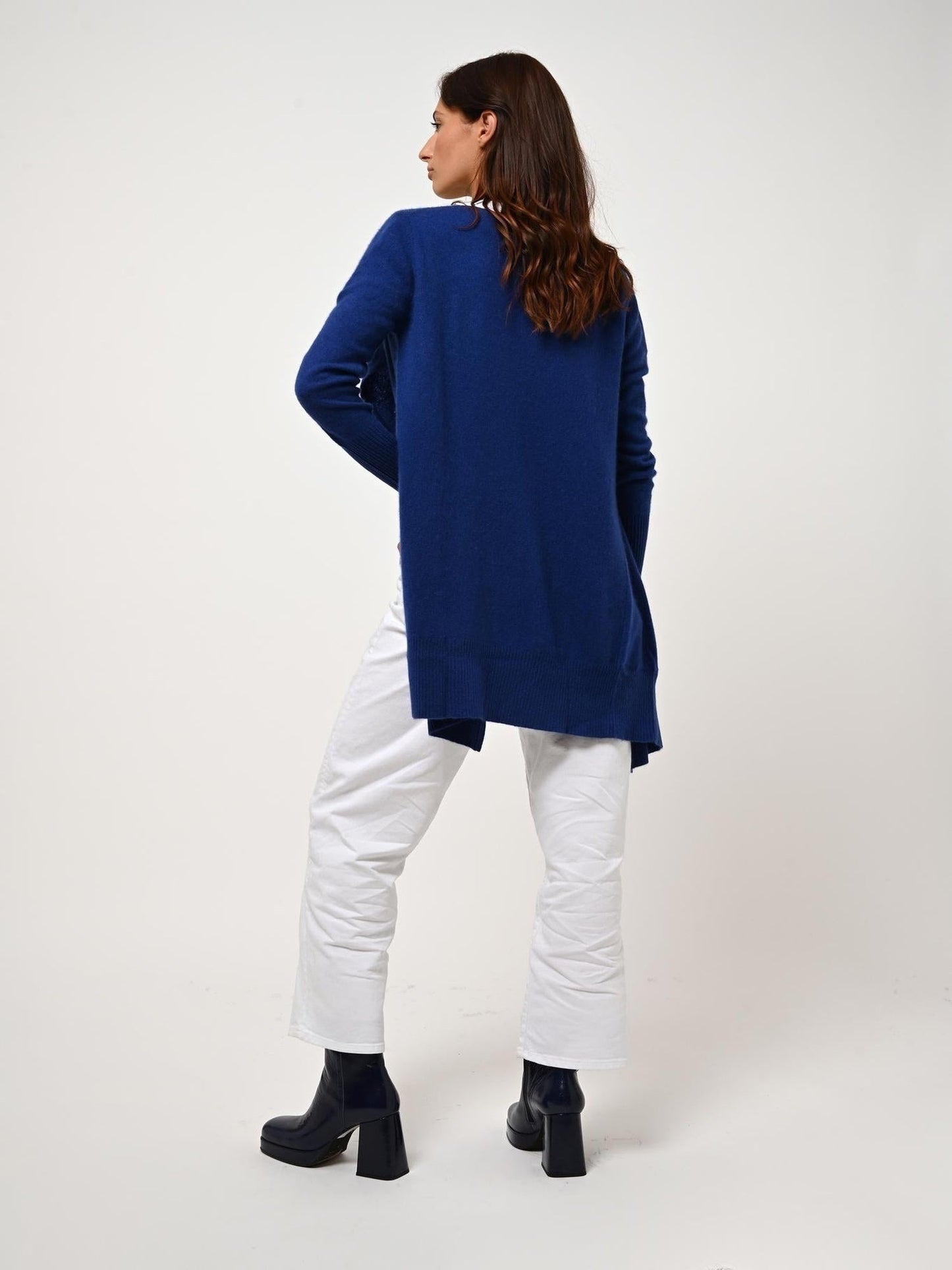 CHÉSERY ultramarine long jacket 100% cashmere