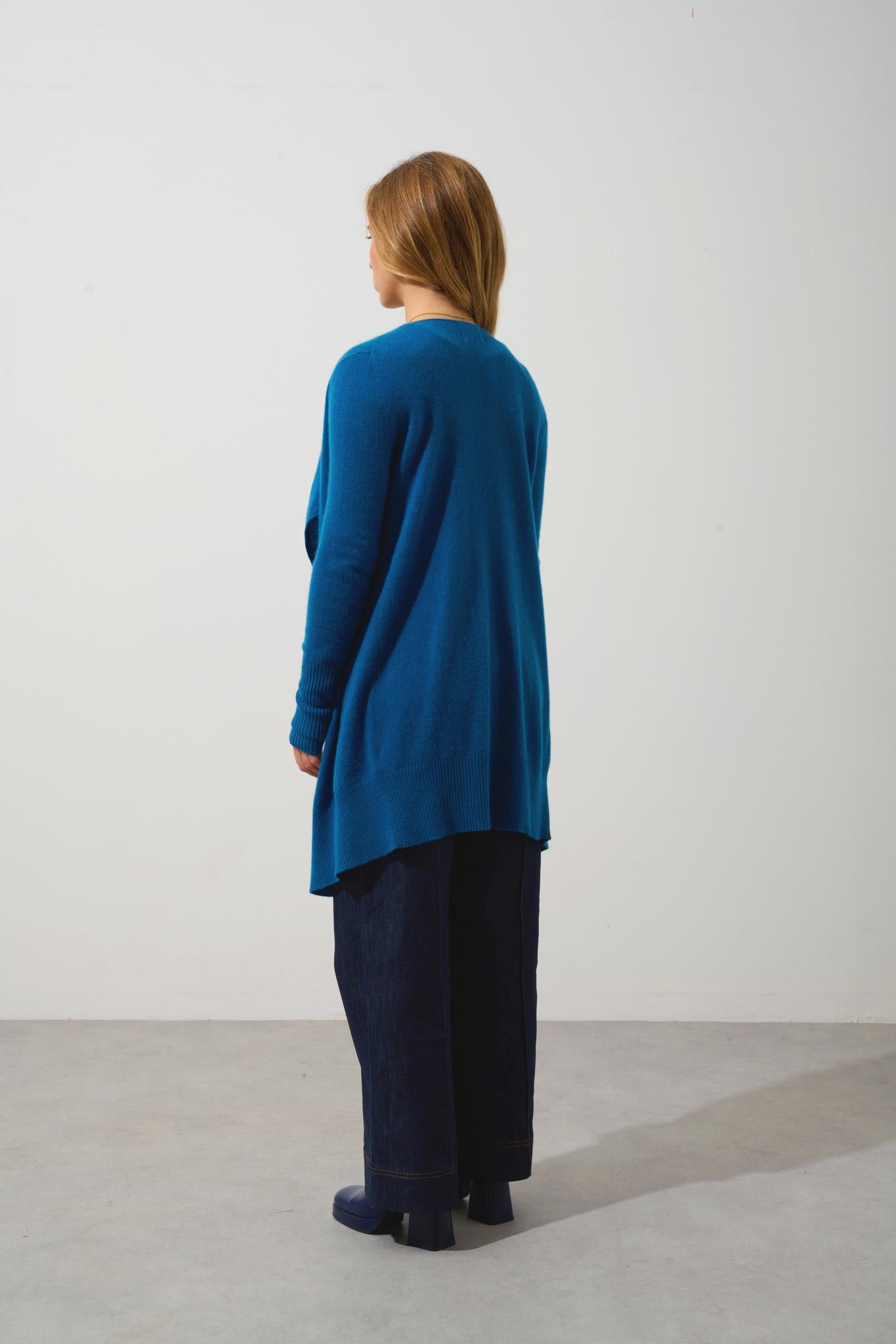 CHÉSERY long peacock jacket 100% cashmere