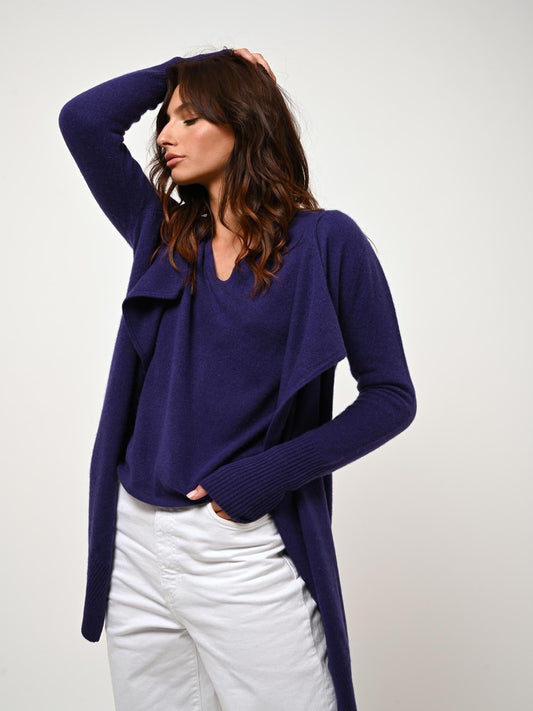 CHÉSERY long jacket purple 100% cashmere