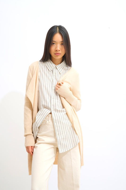 CHÉSERY long jacket sand 100% cashmere