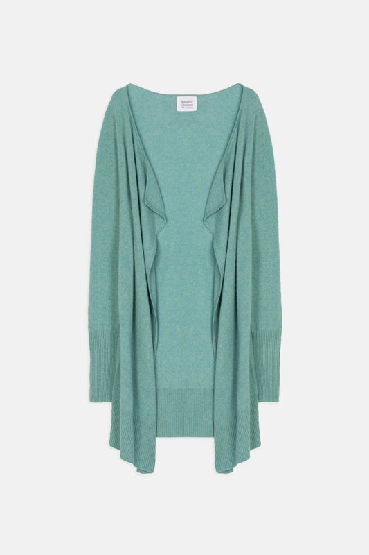 chésery veste longue vert chiné 100% cachemire