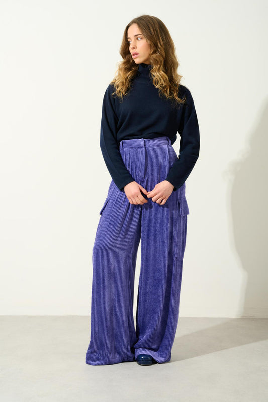 CHEVIOT pull col montant bénitier navy 100% cachemire