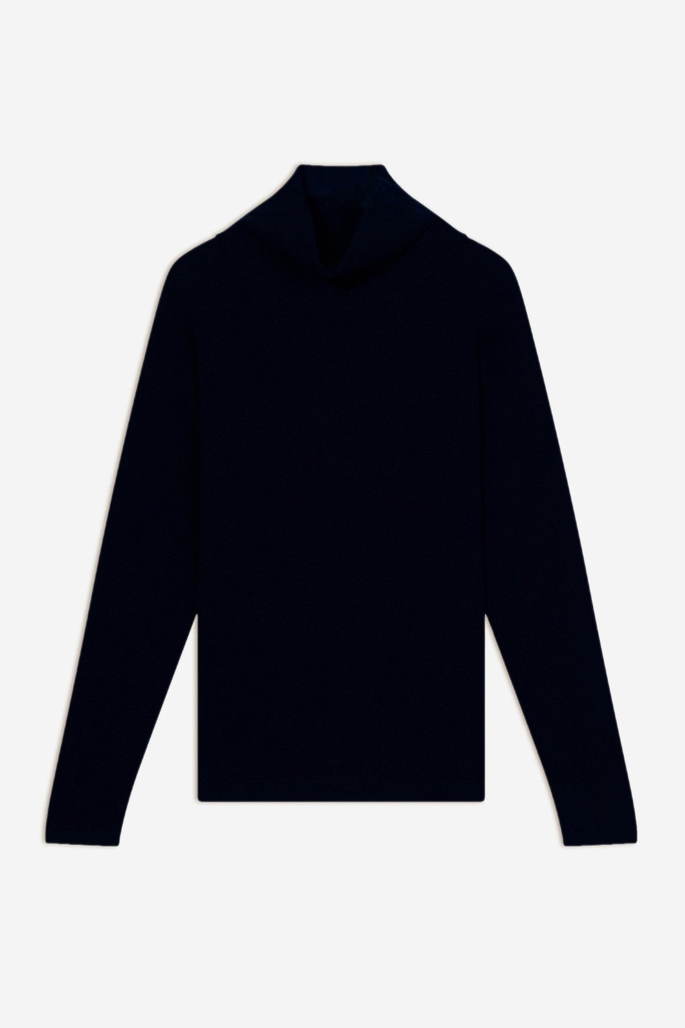 cheviot pull col montant bénitier navy 100% cachemire
