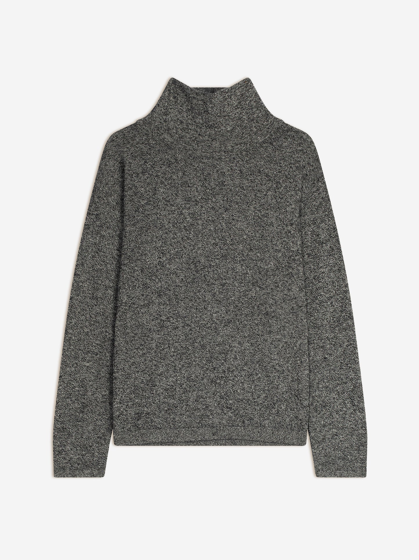 CHEVIOT pull col montant bénitier noir/blanc 100% cachemire
