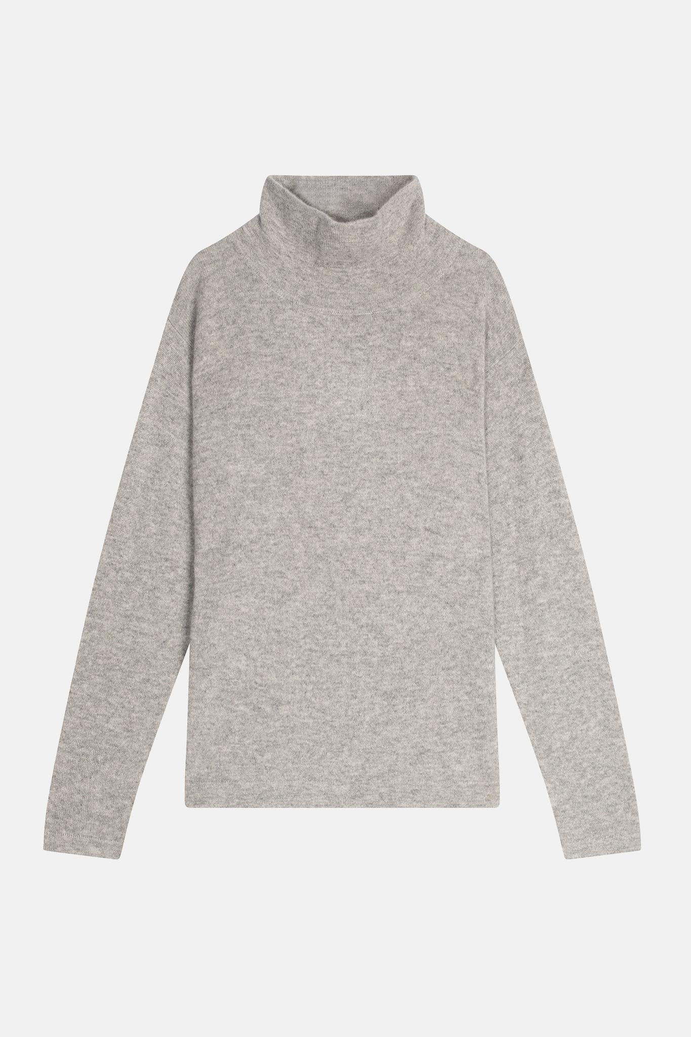 CHEVIOT pull col montant bénitier nuage chiné 100% cachemire