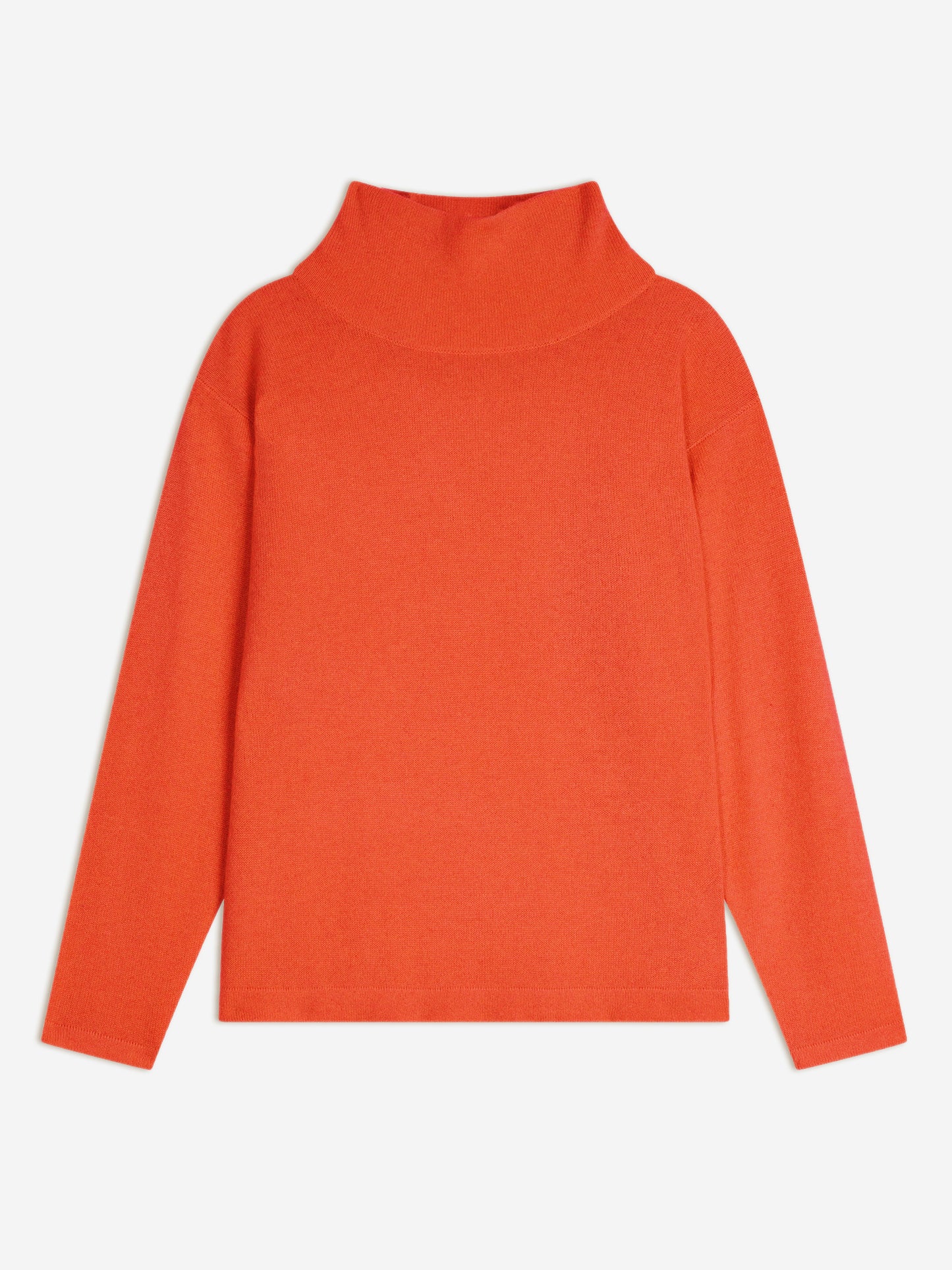 CHEVIOT pull col montant bénitier orange 100% cachemire