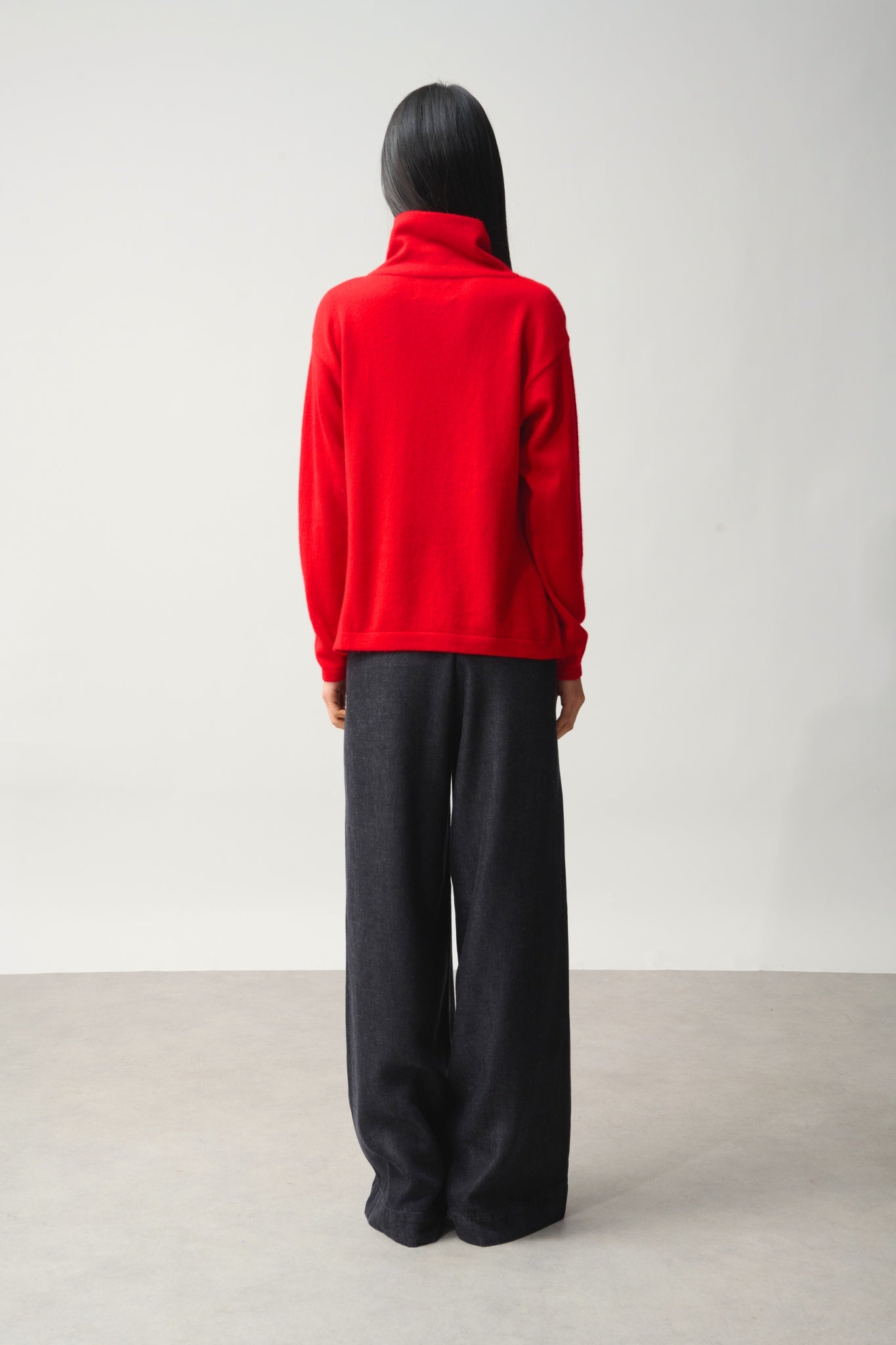 CHEVIOT pull col montant bénitier rouge 100% cachemire